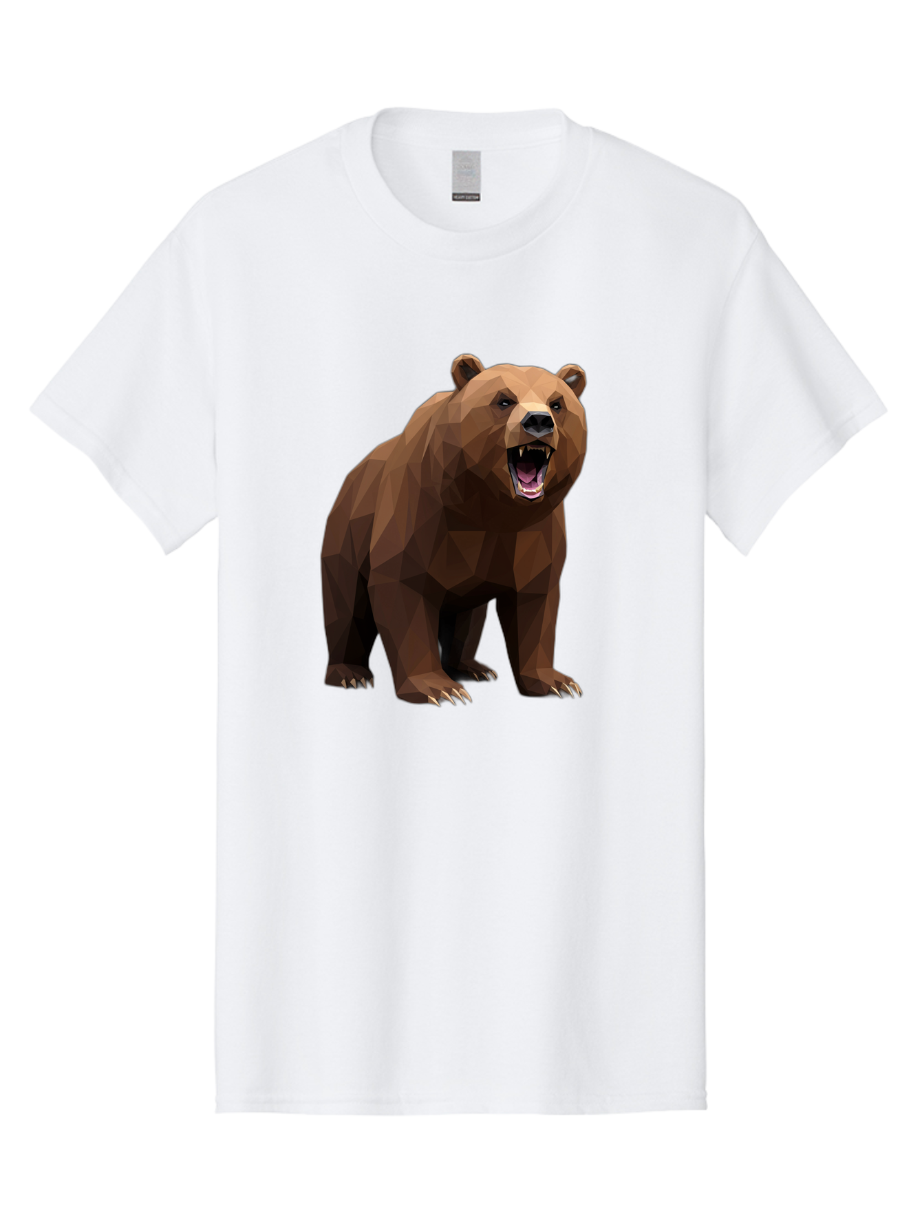 Low-Poly-Bear-2 Men'S Graphic Tee, 100% Cotton, Comfortable Casual Summer Wear, Machine Washable, Vintage Camera, Old Camera, Antique Camera, Black Camera, Classic Photography, Photography Equipment, Nostalgic Device, Film Camera, Camera Art Baf185