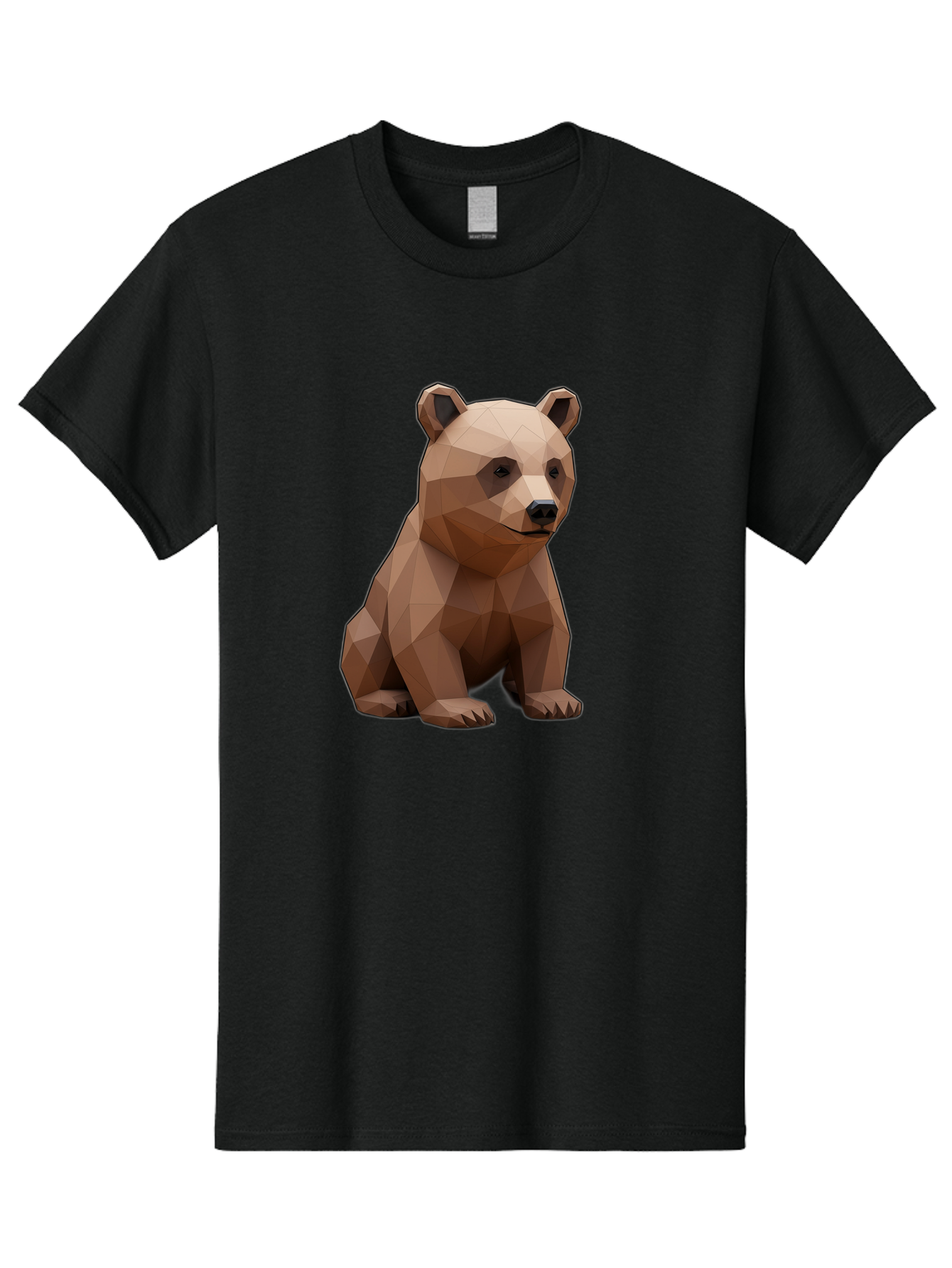 Low-Poly-Bear-3 Men'S Graphic Tee, 100% Cotton, Comfortable Casual Summer Wear, Machine Washable, Vintage Camera, Old Camera, Antique Camera, Black Camera, Classic Photography, Photography Equipment, Nostalgic Device, Film Camera, Camera Art Baf186