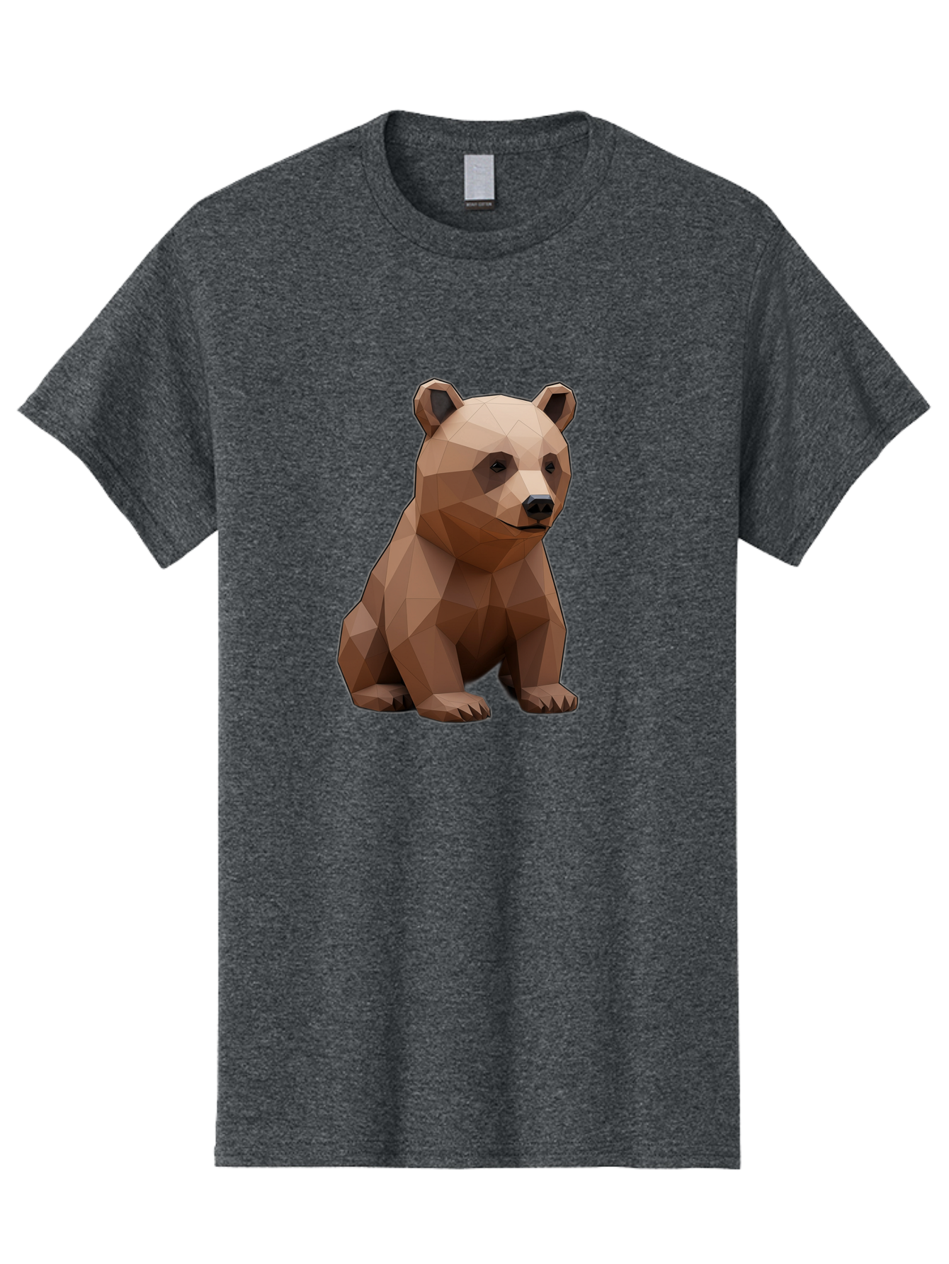 Low-Poly-Bear-3 Men'S Graphic Tee, 100% Cotton, Comfortable Casual Summer Wear, Machine Washable, Vintage Camera, Old Camera, Antique Camera, Black Camera, Classic Photography, Photography Equipment, Nostalgic Device, Film Camera, Camera Art Baf186