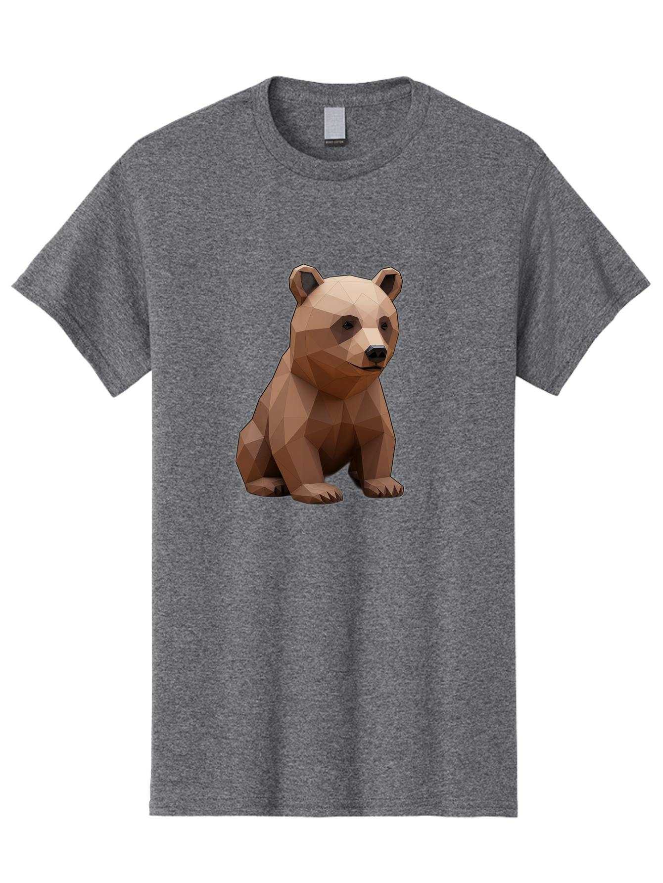 Low-Poly-Bear-3 Men'S Graphic Tee, 100% Cotton, Comfortable Casual Summer Wear, Machine Washable, Vintage Camera, Old Camera, Antique Camera, Black Camera, Classic Photography, Photography Equipment, Nostalgic Device, Film Camera, Camera Art Baf186