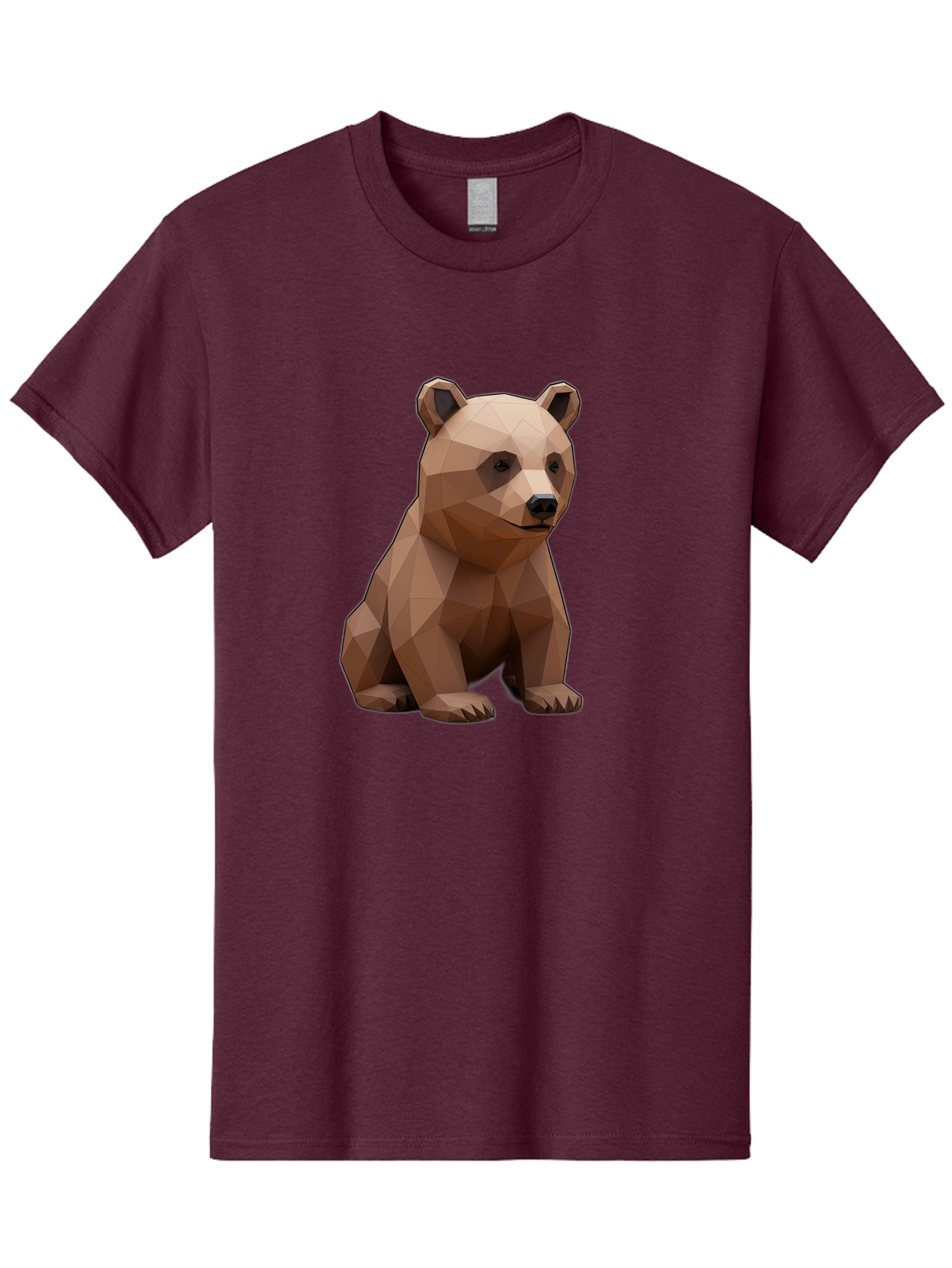 Low-Poly-Bear-3 Men'S Graphic Tee, 100% Cotton, Comfortable Casual Summer Wear, Machine Washable, Vintage Camera, Old Camera, Antique Camera, Black Camera, Classic Photography, Photography Equipment, Nostalgic Device, Film Camera, Camera Art Baf186