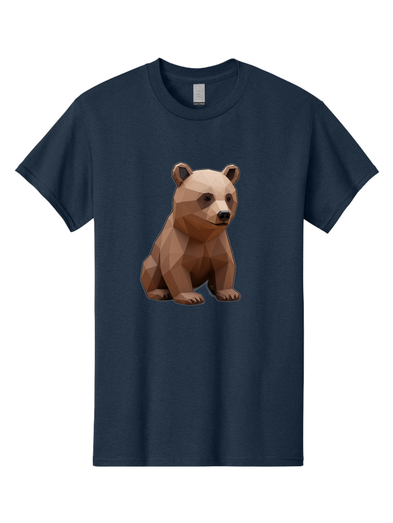 Low-Poly-Bear-3 Men'S Graphic Tee, 100% Cotton, Comfortable Casual Summer Wear, Machine Washable, Vintage Camera, Old Camera, Antique Camera, Black Camera, Classic Photography, Photography Equipment, Nostalgic Device, Film Camera, Camera Art Baf186