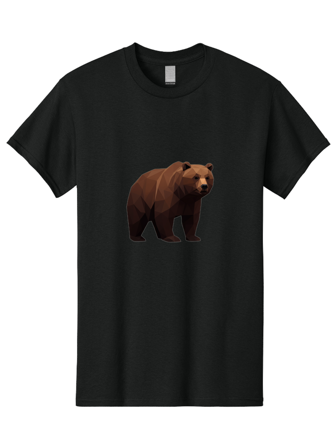 Low-Poly-Bear-4 Men'S Graphic Tee, 100% Cotton, Comfortable Casual Summer Wear, Machine Washable, Vintage Camera, Old Camera, Antique Camera, Black Camera, Classic Photography, Photography Equipment, Nostalgic Device, Film Camera, Camera Art Baf187