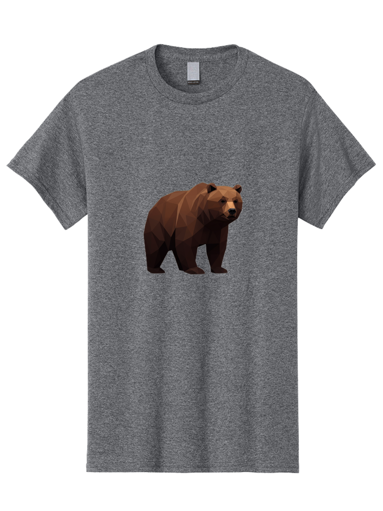 Low-Poly-Bear-4 Men'S Graphic Tee, 100% Cotton, Comfortable Casual Summer Wear, Machine Washable, Vintage Camera, Old Camera, Antique Camera, Black Camera, Classic Photography, Photography Equipment, Nostalgic Device, Film Camera, Camera Art Baf187
