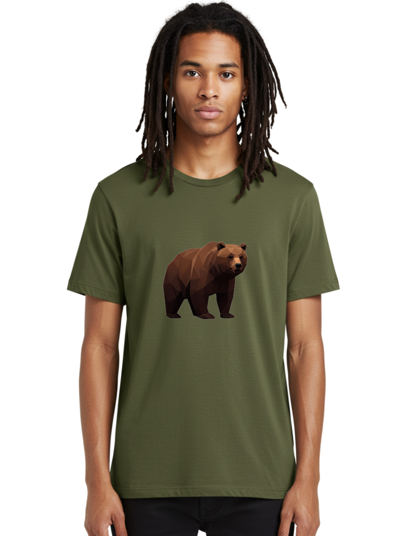 Low-Poly-Bear-4 Men'S Graphic Tee, 100% Cotton, Comfortable Casual Summer Wear, Machine Washable, Vintage Camera, Old Camera, Antique Camera, Black Camera, Classic Photography, Photography Equipment, Nostalgic Device, Film Camera, Camera Art Baf187