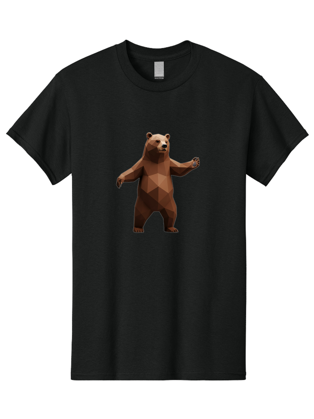 Low-Poly-Bear-5 Men'S Graphic Tee, 100% Cotton, Comfortable Casual Summer Wear, Machine Washable, Vintage Camera, Old Camera, Antique Camera, Black Camera, Classic Photography, Photography Equipment, Nostalgic Device, Film Camera, Camera Art Baf188