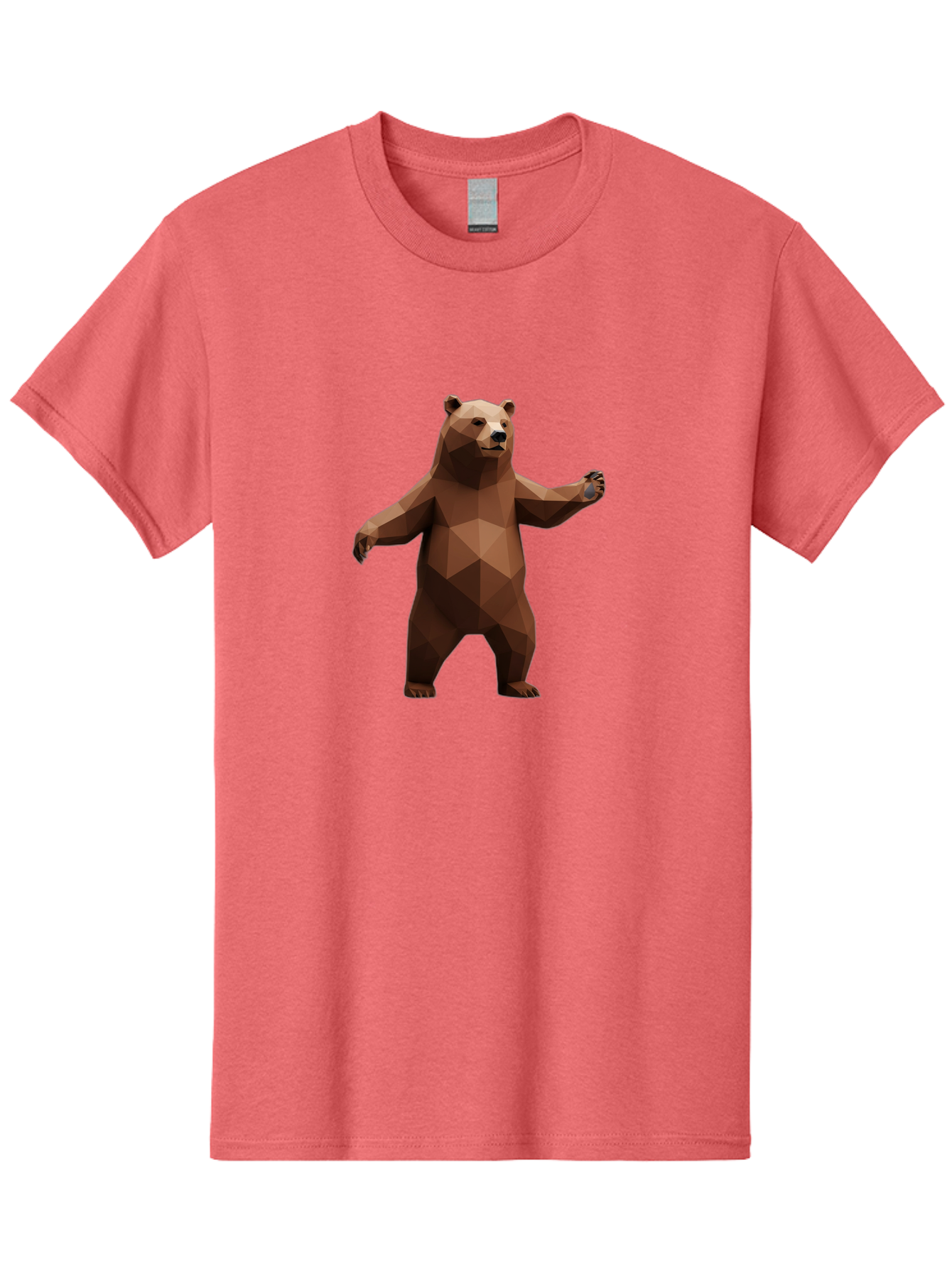Low-Poly-Bear-5 Men'S Graphic Tee, 100% Cotton, Comfortable Casual Summer Wear, Machine Washable, Vintage Camera, Old Camera, Antique Camera, Black Camera, Classic Photography, Photography Equipment, Nostalgic Device, Film Camera, Camera Art Baf188