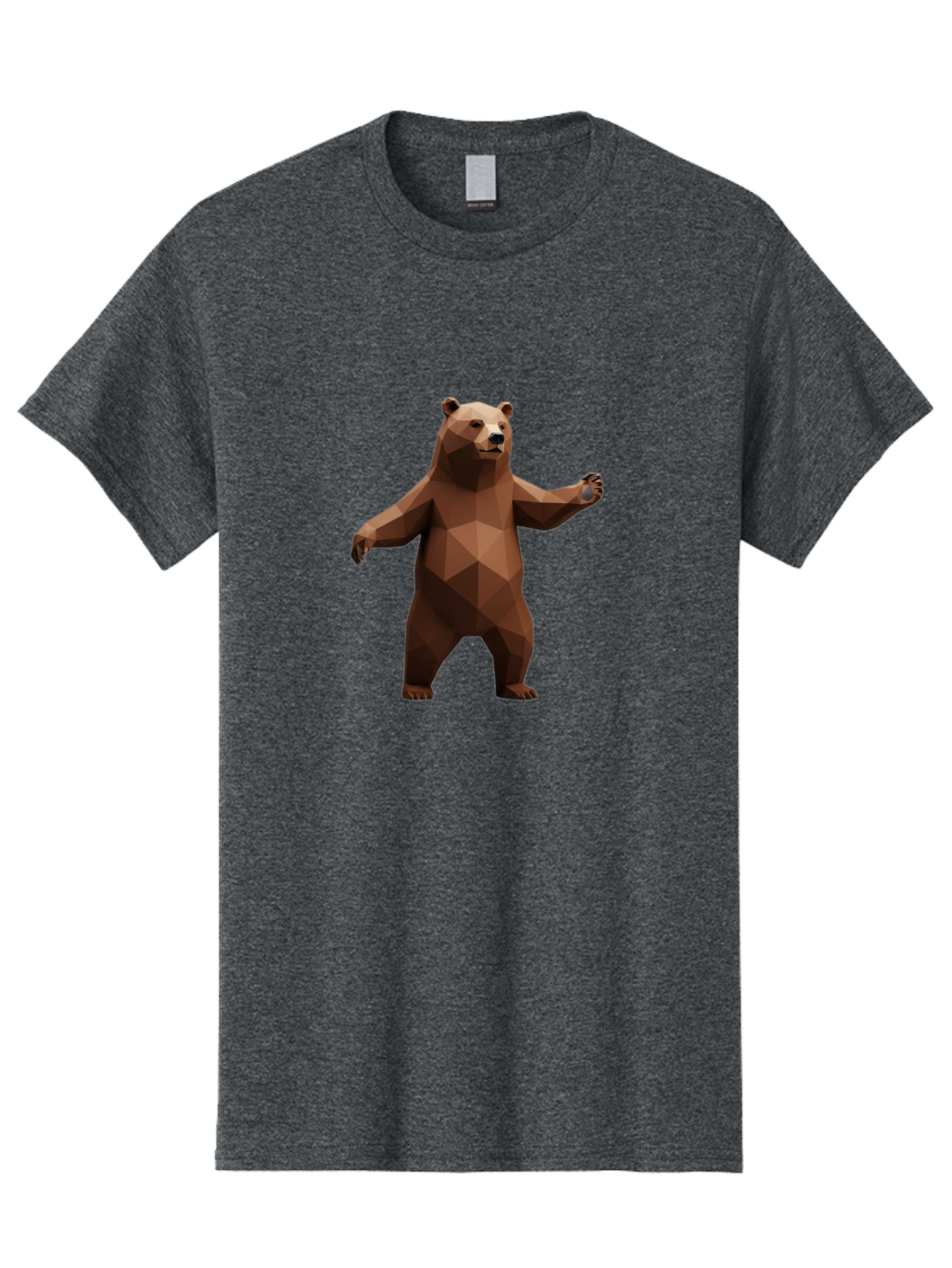 Low-Poly-Bear-5 Men'S Graphic Tee, 100% Cotton, Comfortable Casual Summer Wear, Machine Washable, Vintage Camera, Old Camera, Antique Camera, Black Camera, Classic Photography, Photography Equipment, Nostalgic Device, Film Camera, Camera Art Baf188