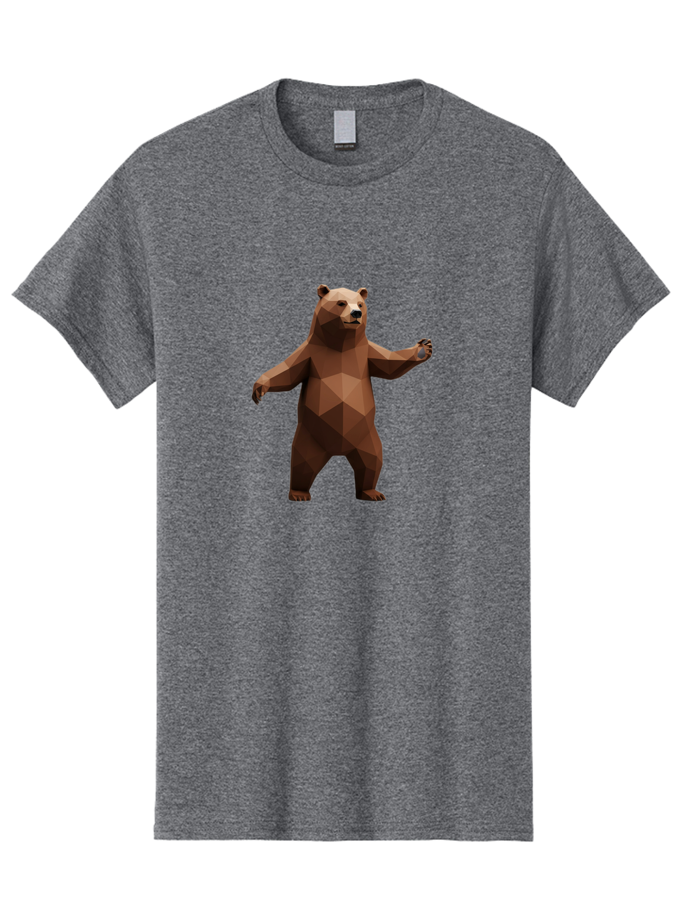 Low-Poly-Bear-5 Men'S Graphic Tee, 100% Cotton, Comfortable Casual Summer Wear, Machine Washable, Vintage Camera, Old Camera, Antique Camera, Black Camera, Classic Photography, Photography Equipment, Nostalgic Device, Film Camera, Camera Art Baf188