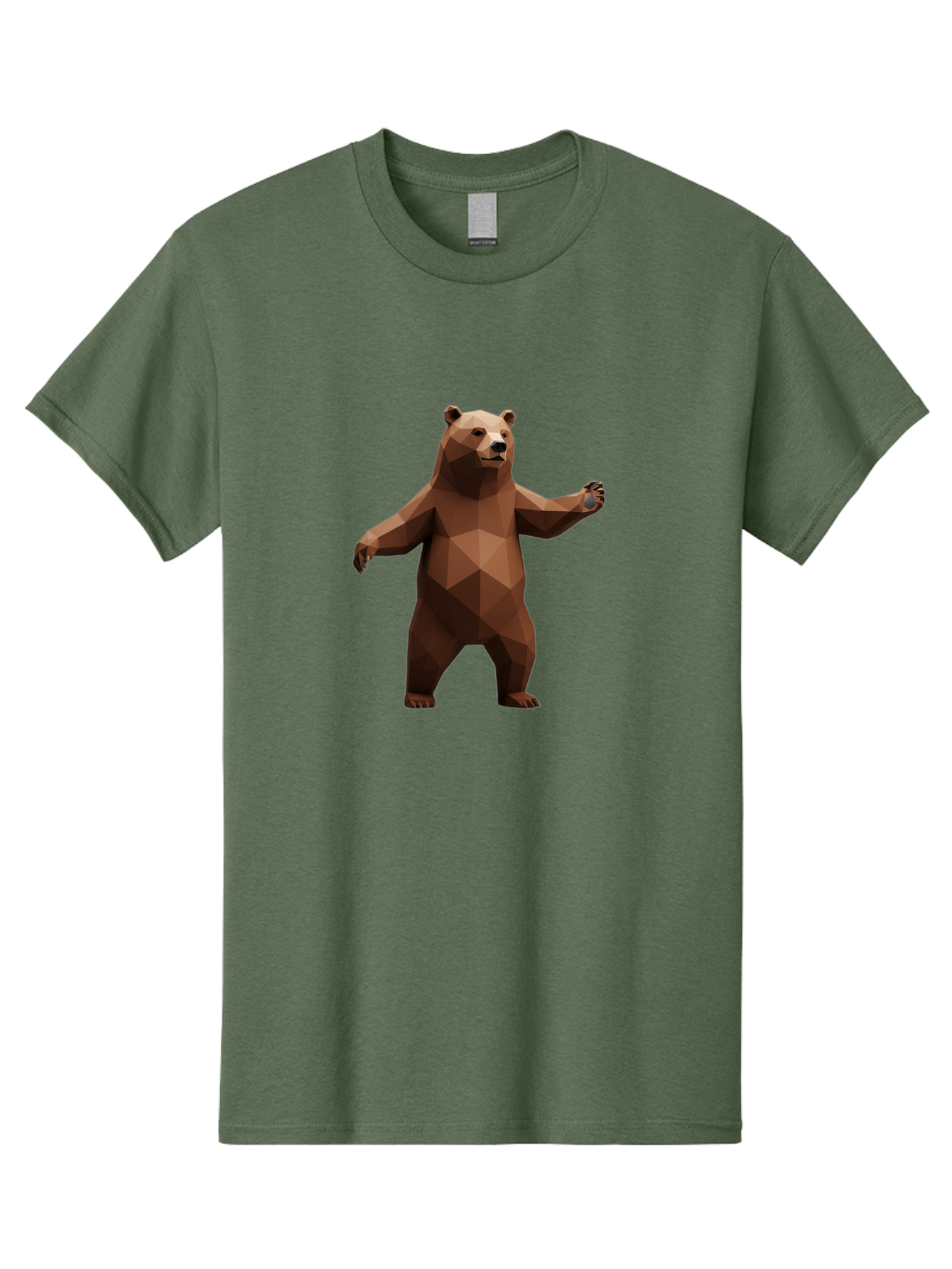 Low-Poly-Bear-5 Men'S Graphic Tee, 100% Cotton, Comfortable Casual Summer Wear, Machine Washable, Vintage Camera, Old Camera, Antique Camera, Black Camera, Classic Photography, Photography Equipment, Nostalgic Device, Film Camera, Camera Art Baf188