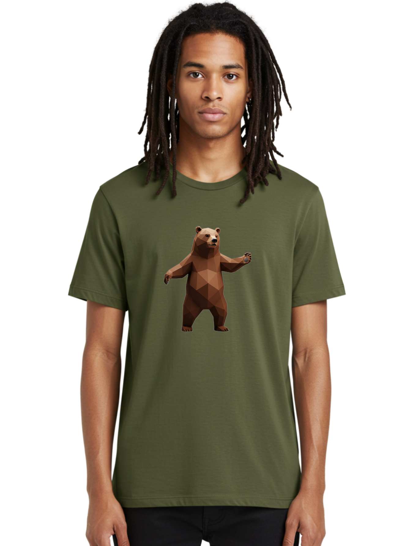 Low-Poly-Bear-5 Men'S Graphic Tee, 100% Cotton, Comfortable Casual Summer Wear, Machine Washable, Vintage Camera, Old Camera, Antique Camera, Black Camera, Classic Photography, Photography Equipment, Nostalgic Device, Film Camera, Camera Art Baf188