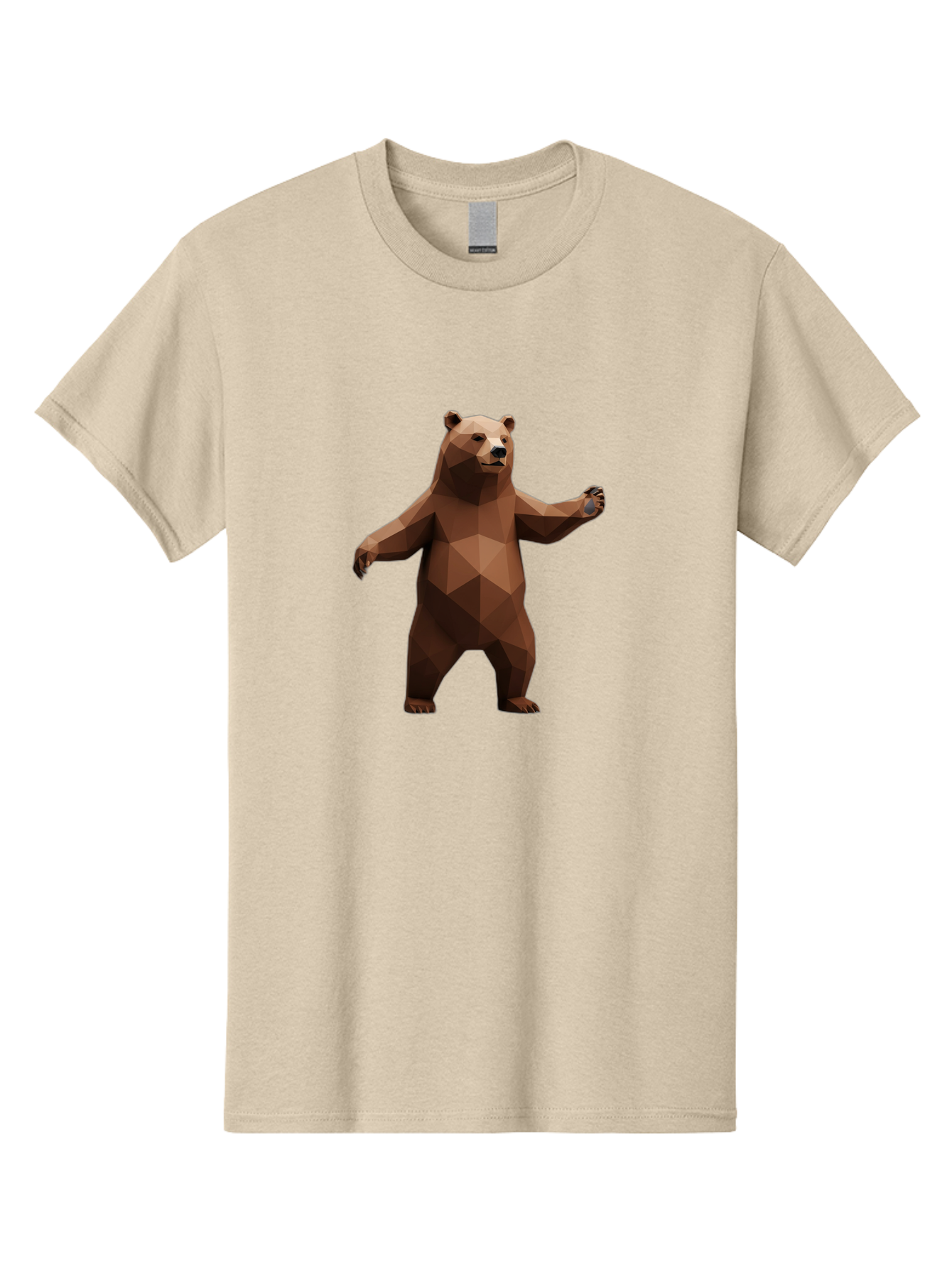 Low-Poly-Bear-5 Men'S Graphic Tee, 100% Cotton, Comfortable Casual Summer Wear, Machine Washable, Vintage Camera, Old Camera, Antique Camera, Black Camera, Classic Photography, Photography Equipment, Nostalgic Device, Film Camera, Camera Art Baf188