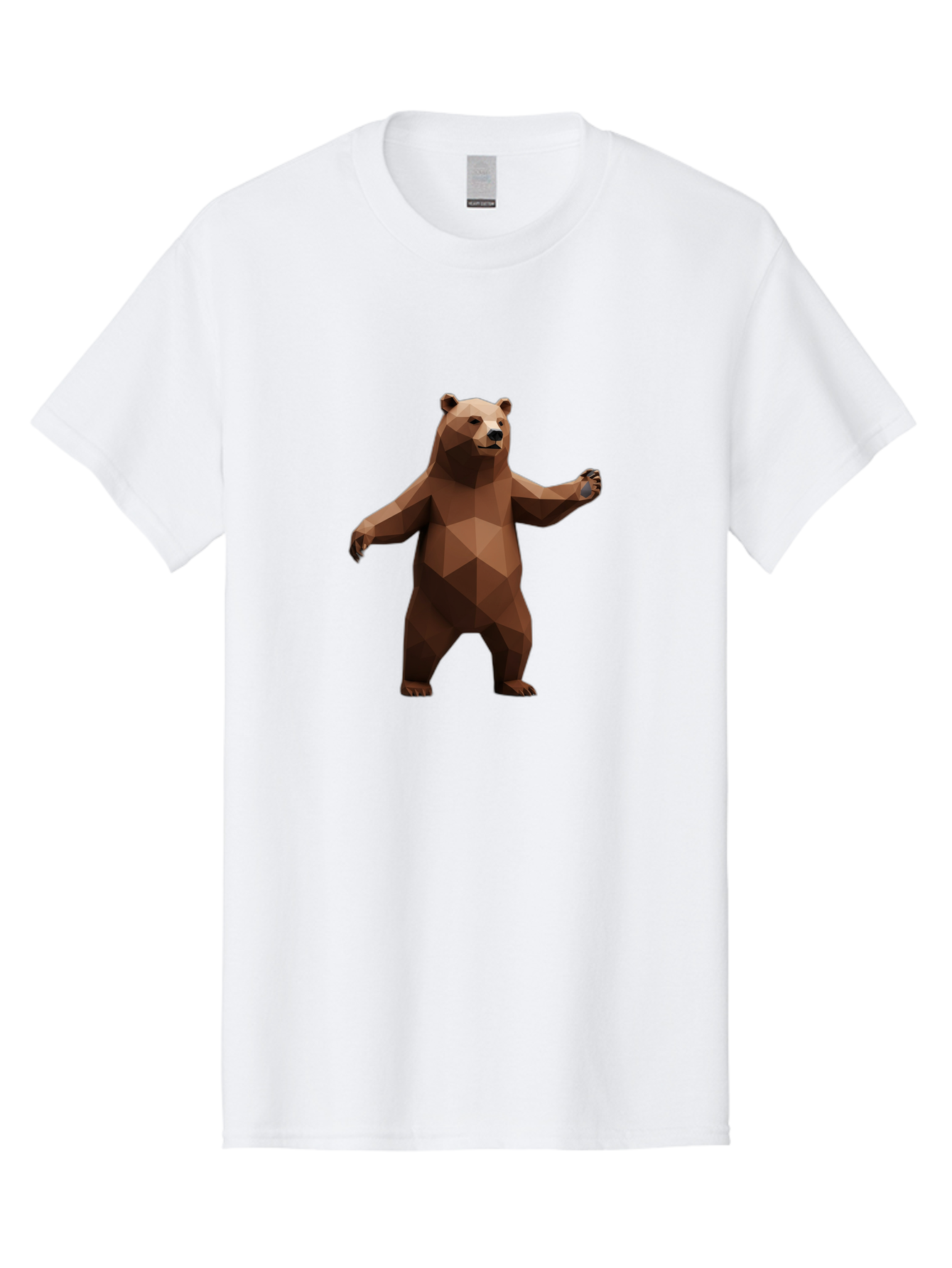 Low-Poly-Bear-5 Men'S Graphic Tee, 100% Cotton, Comfortable Casual Summer Wear, Machine Washable, Vintage Camera, Old Camera, Antique Camera, Black Camera, Classic Photography, Photography Equipment, Nostalgic Device, Film Camera, Camera Art Baf188