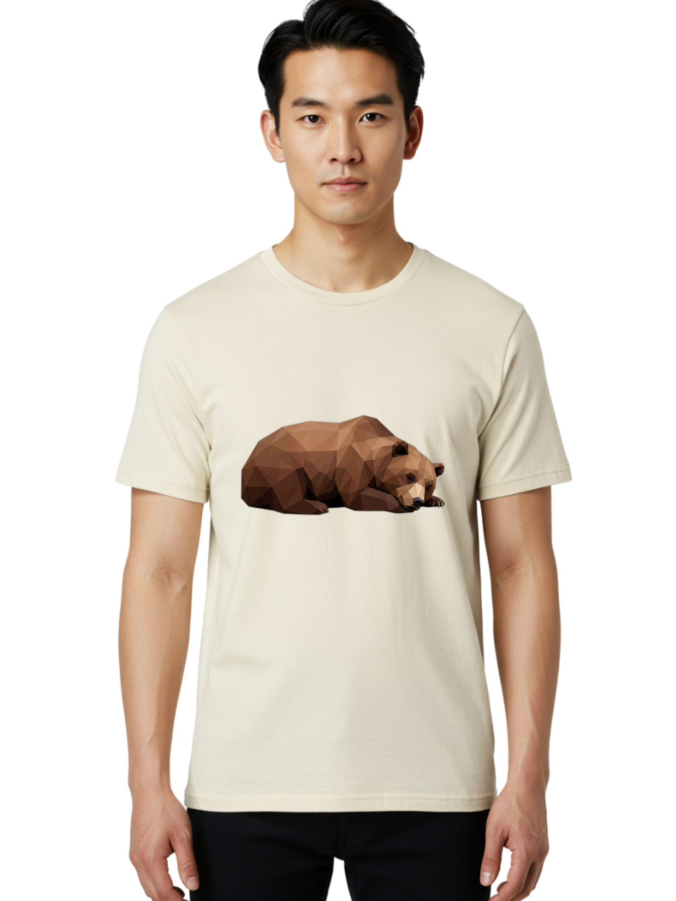 Low-Poly-Bear-6 Men'S Graphic Tee, 100% Cotton, Comfortable Casual Summer Wear, Machine Washable, Vintage Camera, Old Camera, Antique Camera, Black Camera, Classic Photography, Photography Equipment, Nostalgic Device, Film Camera, Camera Art Baf189