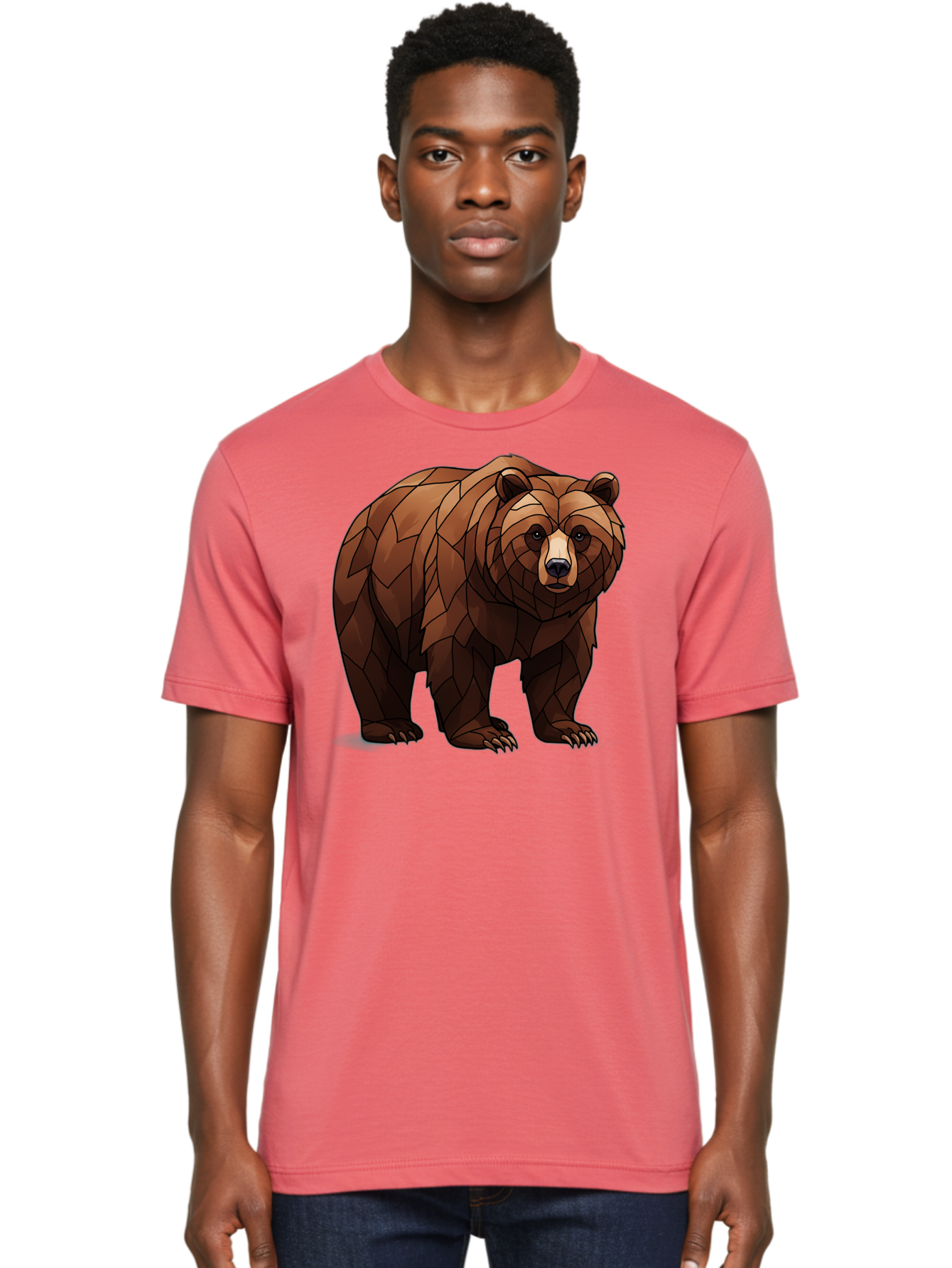 Low-Poly-Bear-7 Men'S Graphic Tee, 100% Cotton, Comfortable Casual Summer Wear, Machine Washable, Vintage Camera, Old Camera, Antique Camera, Black Camera, Classic Photography, Photography Equipment, Nostalgic Device, Film Camera, Camera Art Baf190