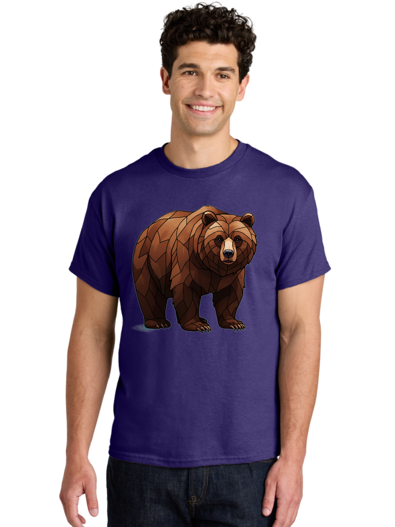Low-Poly-Bear-7 Men'S Graphic Tee, 100% Cotton, Comfortable Casual Summer Wear, Machine Washable, Vintage Camera, Old Camera, Antique Camera, Black Camera, Classic Photography, Photography Equipment, Nostalgic Device, Film Camera, Camera Art Baf190