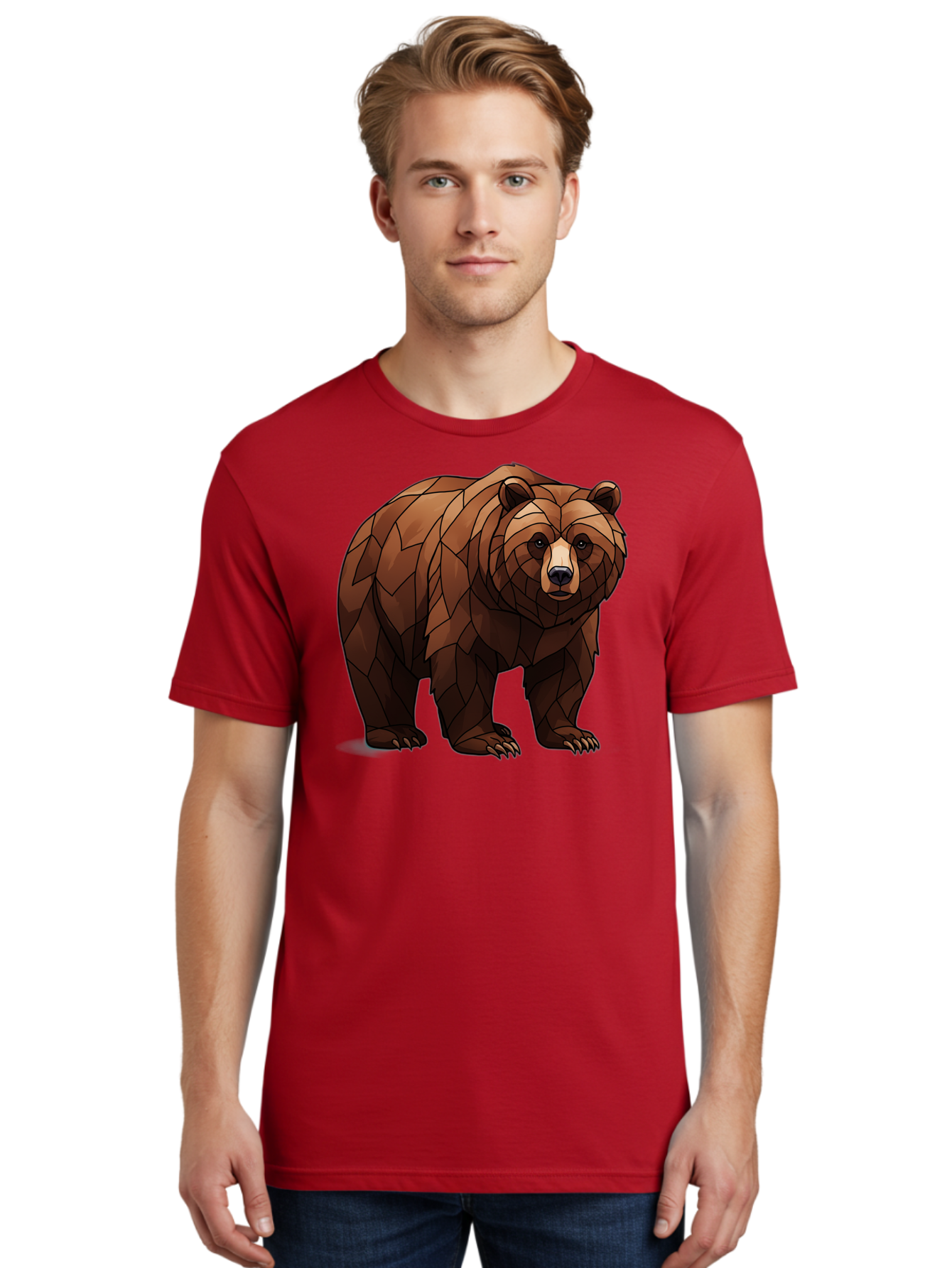 Low-Poly-Bear-7 Men'S Graphic Tee, 100% Cotton, Comfortable Casual Summer Wear, Machine Washable, Vintage Camera, Old Camera, Antique Camera, Black Camera, Classic Photography, Photography Equipment, Nostalgic Device, Film Camera, Camera Art Baf190