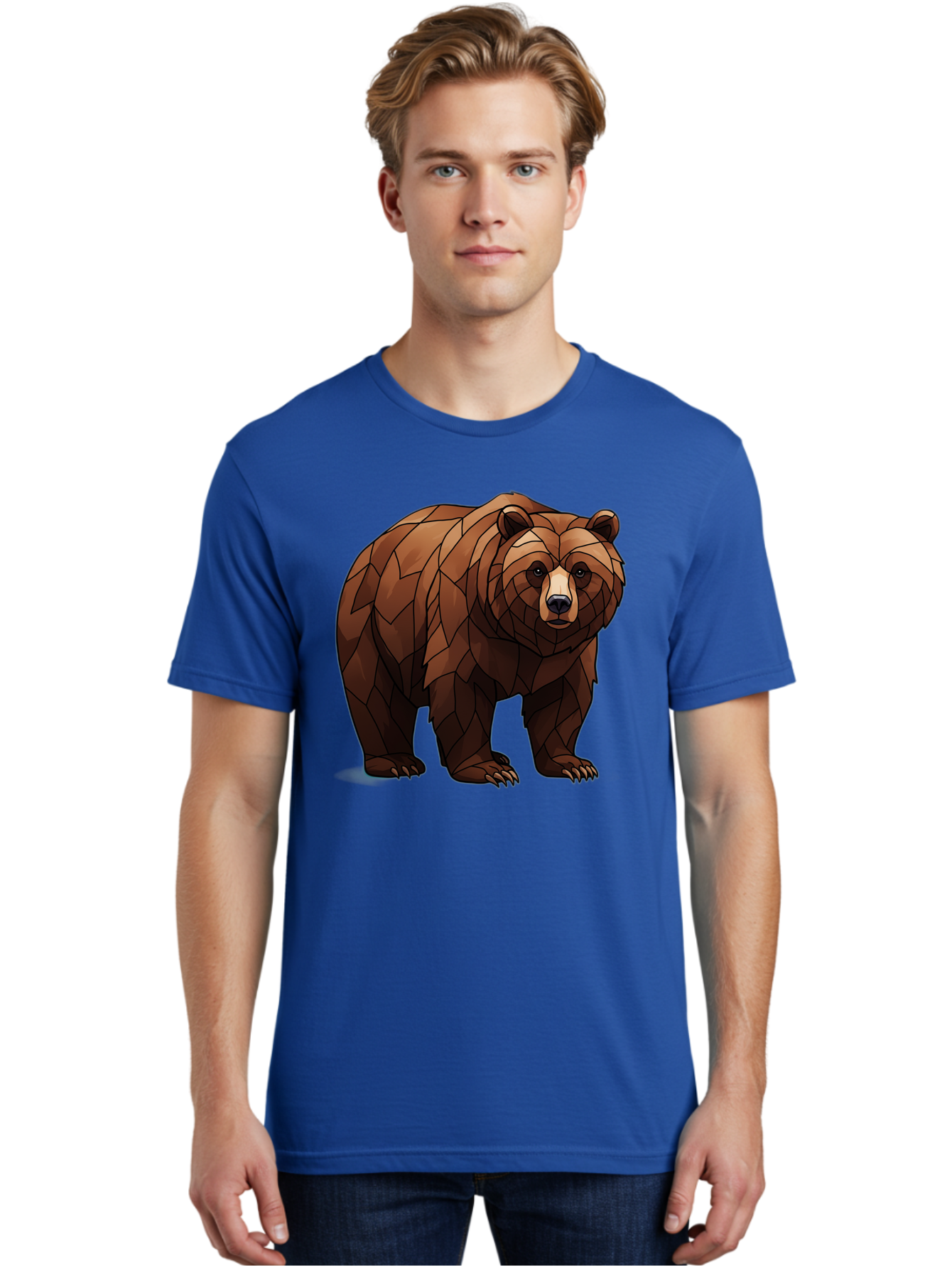 Low-Poly-Bear-7 Men'S Graphic Tee, 100% Cotton, Comfortable Casual Summer Wear, Machine Washable, Vintage Camera, Old Camera, Antique Camera, Black Camera, Classic Photography, Photography Equipment, Nostalgic Device, Film Camera, Camera Art Baf190