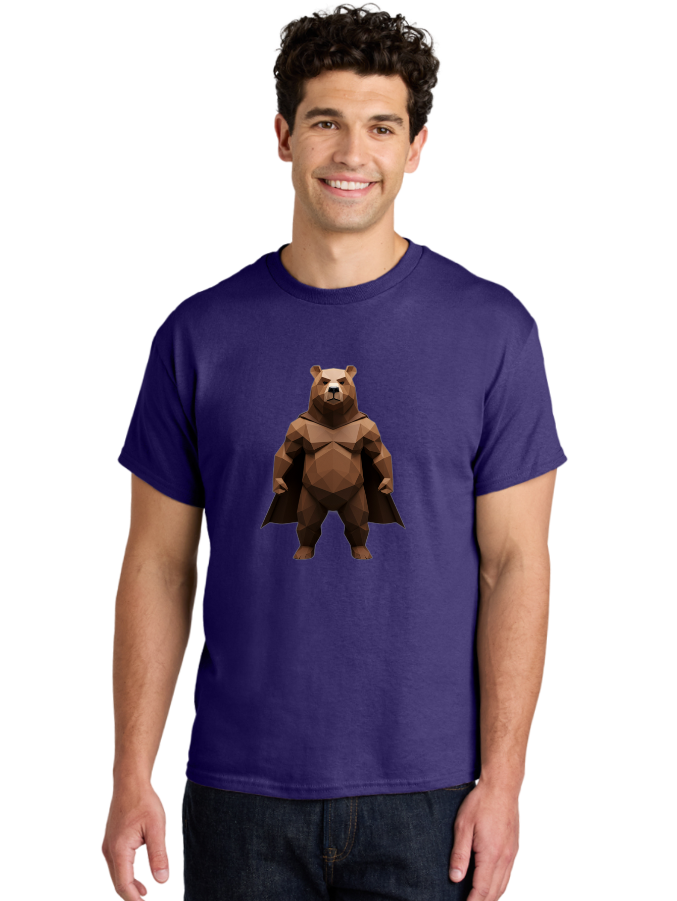 Low-Poly-Bear-Superhero Men'S Graphic Tee, 100% Cotton, Comfortable Casual Summer Wear, Machine Washable, Vintage Camera, Old Camera, Antique Camera, Black Camera, Classic Photography, Photography Equipment, Nostalgic Device, Film Camera, Baf191