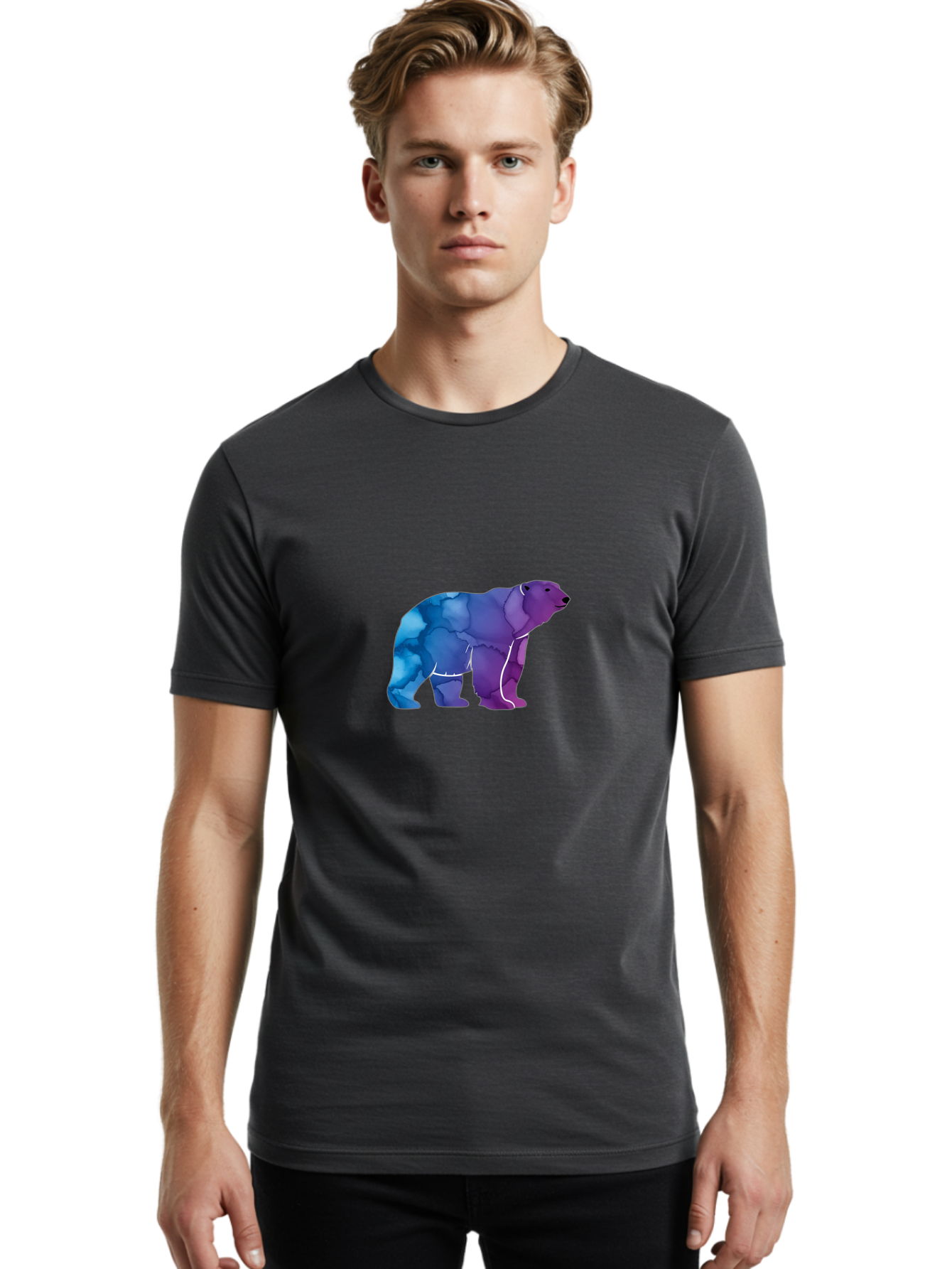 Low-Poly-Bear Men'S Graphic Tee, 100% Cotton, Comfortable Casual Summer Wear, Machine Washable, Vintage Camera, Old Camera, Antique Camera, Black Camera, Classic Photography, Photography Equipment, Nostalgic Device, Film Camera, Camera Art Baf192
