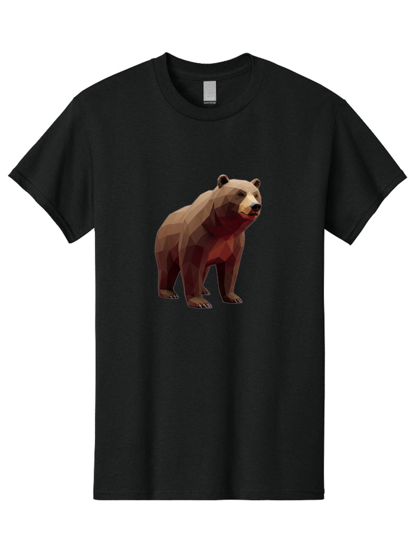 Low-Poly-Brown-Bear-1 Men'S Graphic Tee, 100% Cotton, Comfortable Casual Summer Wear, Machine Washable, Vintage Camera, Old Camera, Antique Camera, Black Camera, Classic Photography, Photography Equipment, Nostalgic Device, Film Camera, Baf193