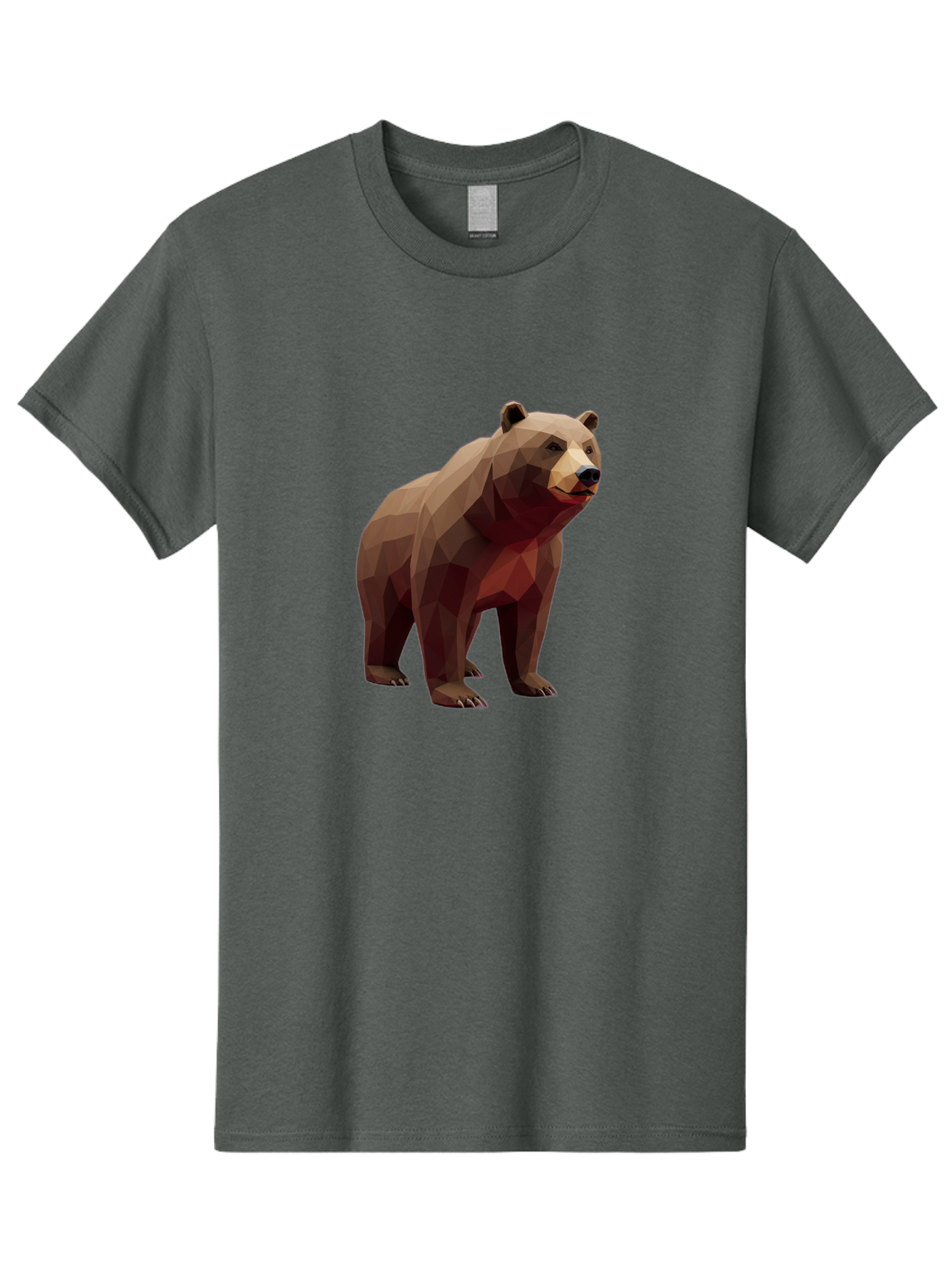 Low-Poly-Brown-Bear-1 Men'S Graphic Tee, 100% Cotton, Comfortable Casual Summer Wear, Machine Washable, Vintage Camera, Old Camera, Antique Camera, Black Camera, Classic Photography, Photography Equipment, Nostalgic Device, Film Camera, Baf193