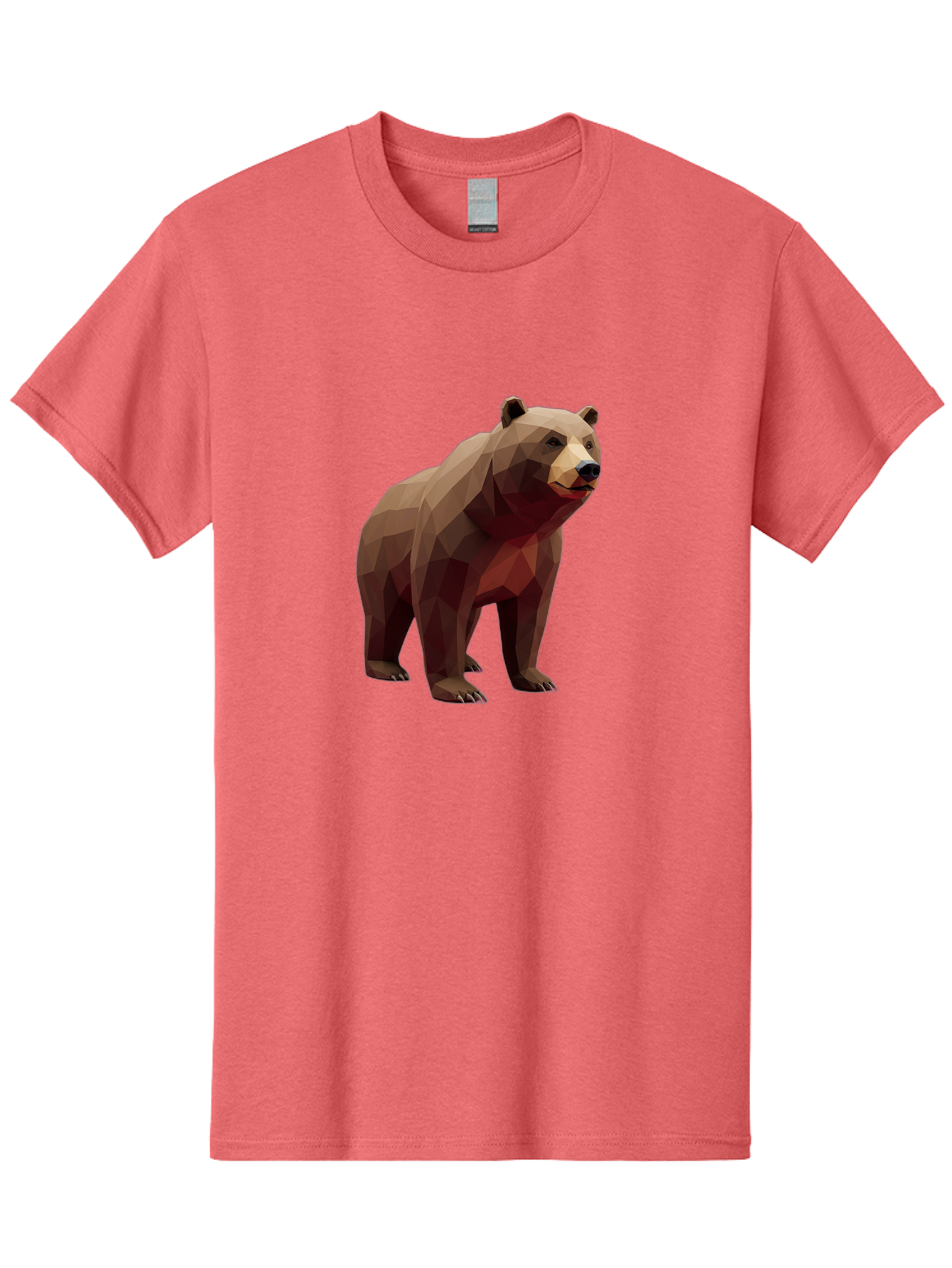 Low-Poly-Brown-Bear-1 Men'S Graphic Tee, 100% Cotton, Comfortable Casual Summer Wear, Machine Washable, Vintage Camera, Old Camera, Antique Camera, Black Camera, Classic Photography, Photography Equipment, Nostalgic Device, Film Camera, Baf193