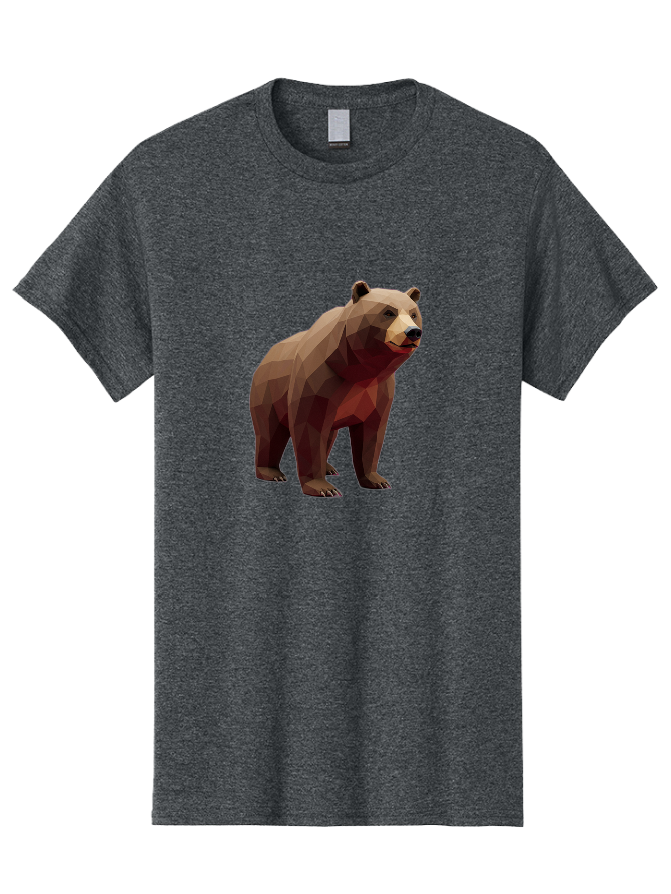 Low-Poly-Brown-Bear-1 Men'S Graphic Tee, 100% Cotton, Comfortable Casual Summer Wear, Machine Washable, Vintage Camera, Old Camera, Antique Camera, Black Camera, Classic Photography, Photography Equipment, Nostalgic Device, Film Camera, Baf193