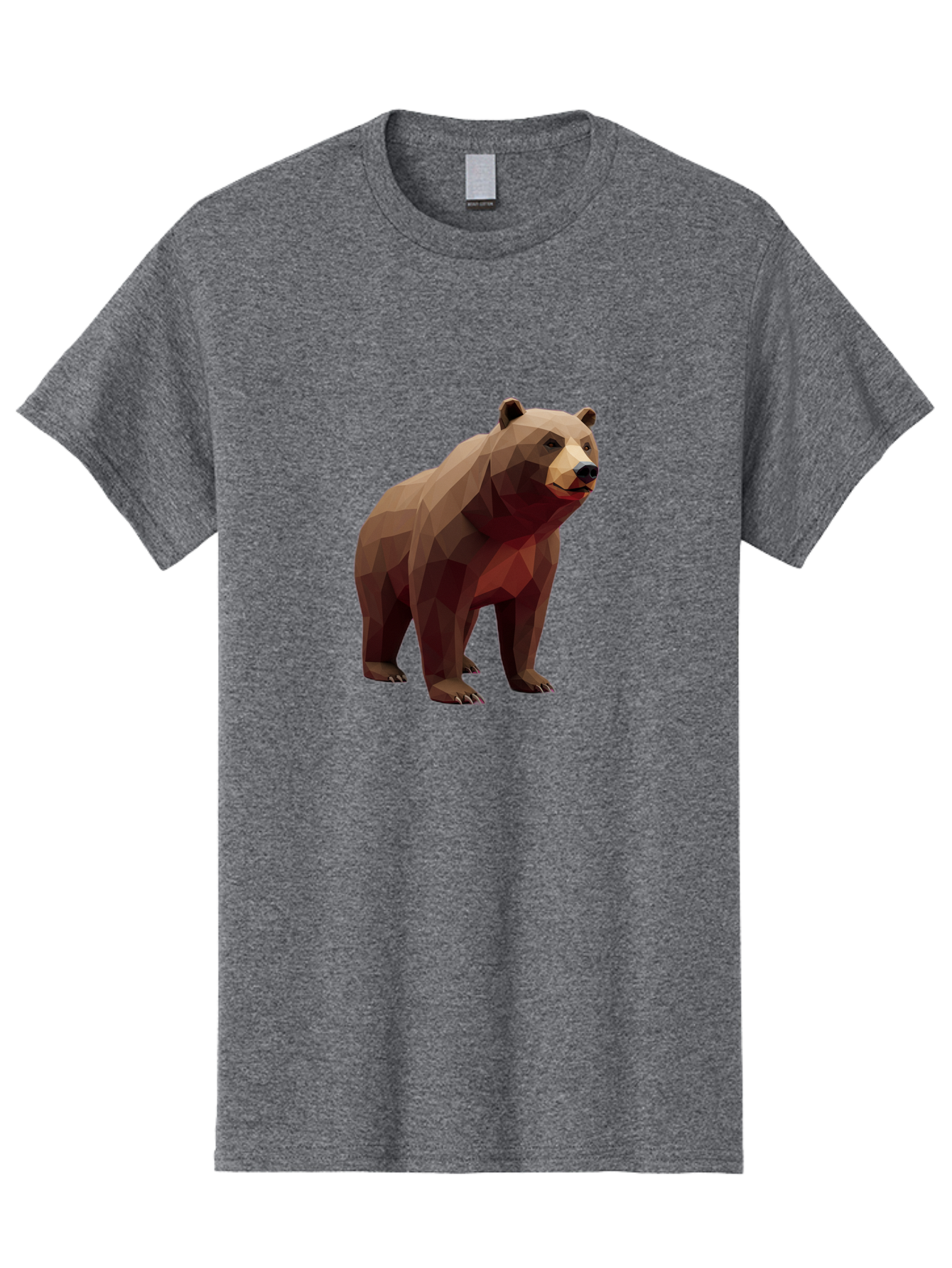 Low-Poly-Brown-Bear-1 Men'S Graphic Tee, 100% Cotton, Comfortable Casual Summer Wear, Machine Washable, Vintage Camera, Old Camera, Antique Camera, Black Camera, Classic Photography, Photography Equipment, Nostalgic Device, Film Camera, Baf193