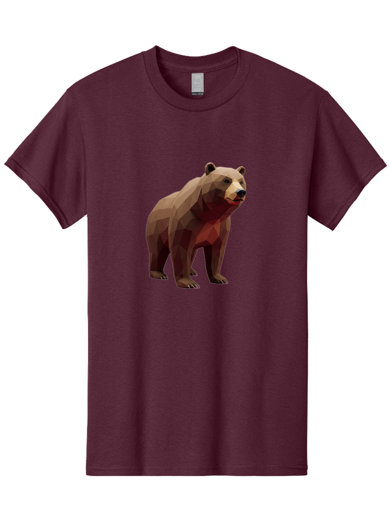 Low-Poly-Brown-Bear-1 Men'S Graphic Tee, 100% Cotton, Comfortable Casual Summer Wear, Machine Washable, Vintage Camera, Old Camera, Antique Camera, Black Camera, Classic Photography, Photography Equipment, Nostalgic Device, Film Camera, Baf193