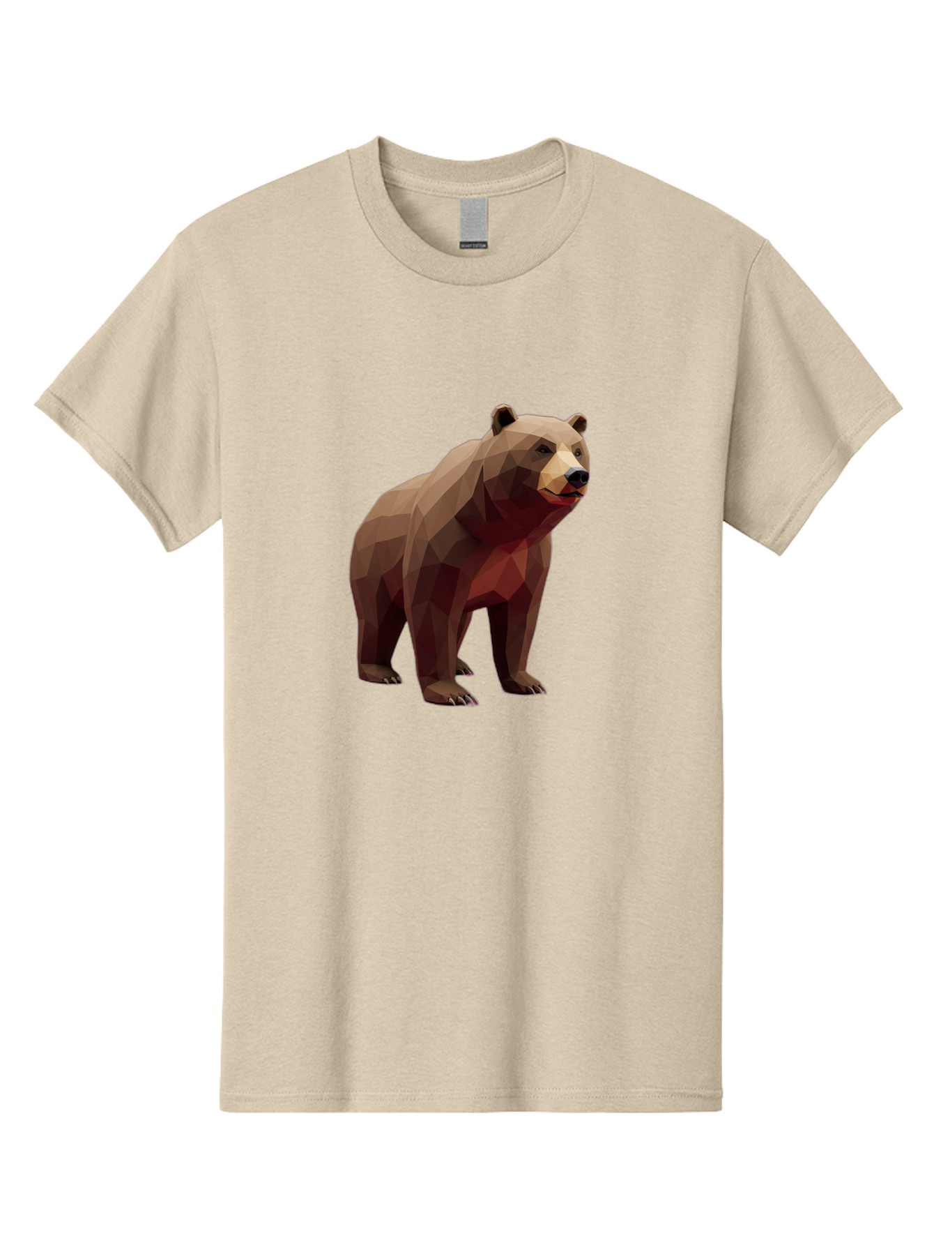 Low-Poly-Brown-Bear-1 Men'S Graphic Tee, 100% Cotton, Comfortable Casual Summer Wear, Machine Washable, Vintage Camera, Old Camera, Antique Camera, Black Camera, Classic Photography, Photography Equipment, Nostalgic Device, Film Camera, Baf193