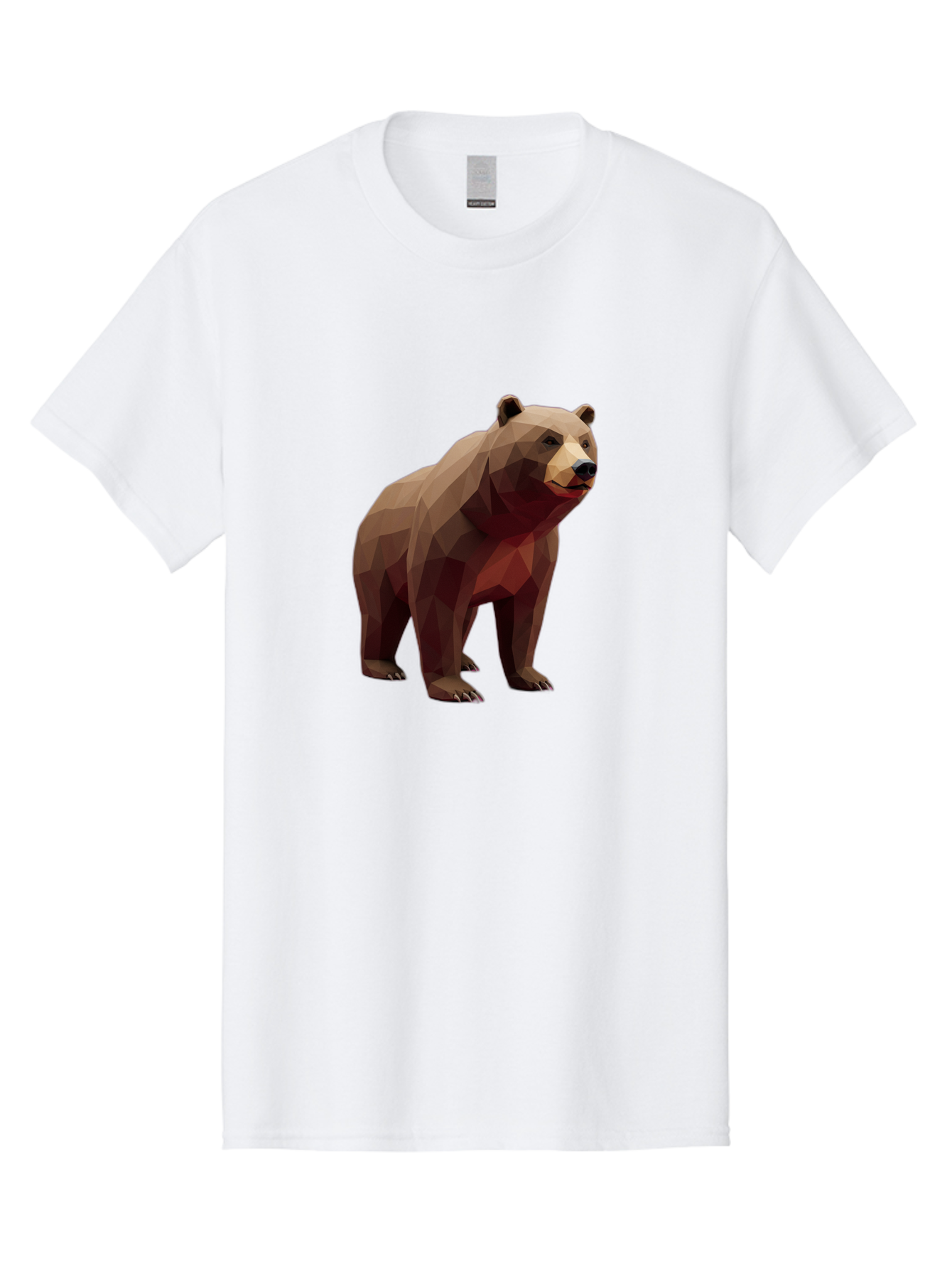 Low-Poly-Brown-Bear-1 Men'S Graphic Tee, 100% Cotton, Comfortable Casual Summer Wear, Machine Washable, Vintage Camera, Old Camera, Antique Camera, Black Camera, Classic Photography, Photography Equipment, Nostalgic Device, Film Camera, Baf193
