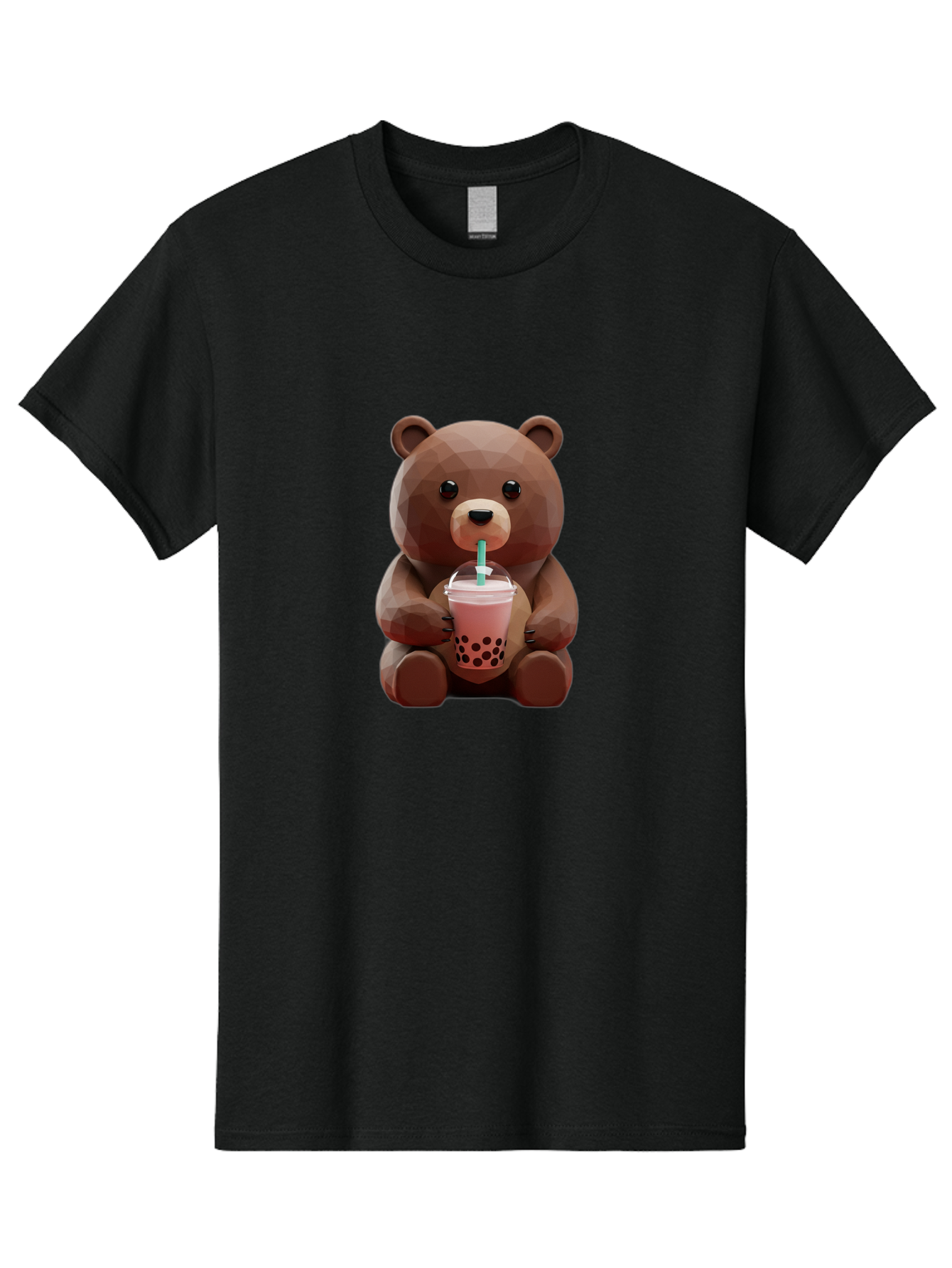 Lowpoly-Teddy-Drinking-Boba Men'S Graphic Tee, 100% Cotton, Comfortable Casual Summer Wear, Machine Washable, Vintage Camera, Old Camera, Antique Camera, Black Camera, Classic Photography, Photography Equipment, Nostalgic Device, Film Camera, Baf197