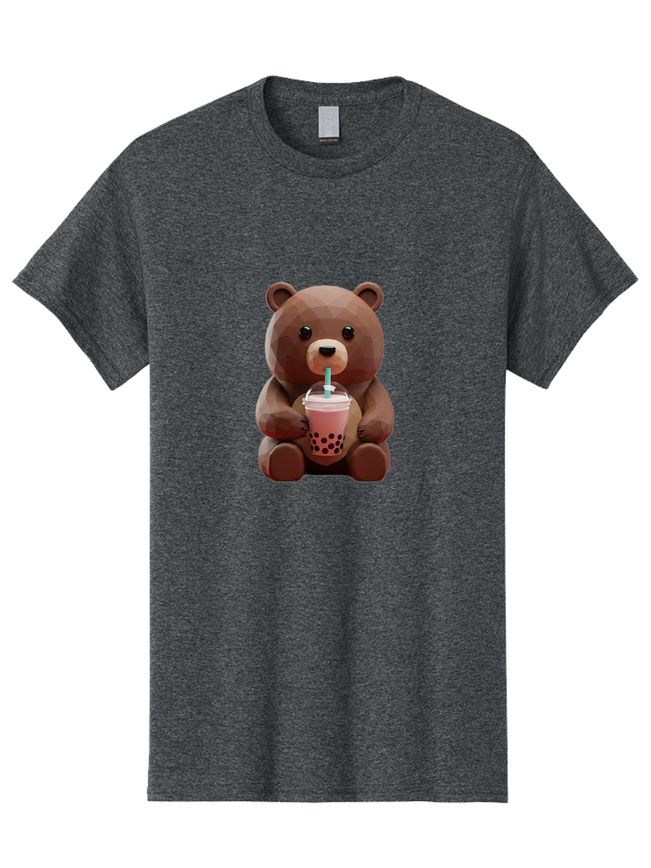 Lowpoly-Teddy-Drinking-Boba Men'S Graphic Tee, 100% Cotton, Comfortable Casual Summer Wear, Machine Washable, Vintage Camera, Old Camera, Antique Camera, Black Camera, Classic Photography, Photography Equipment, Nostalgic Device, Film Camera, Baf197