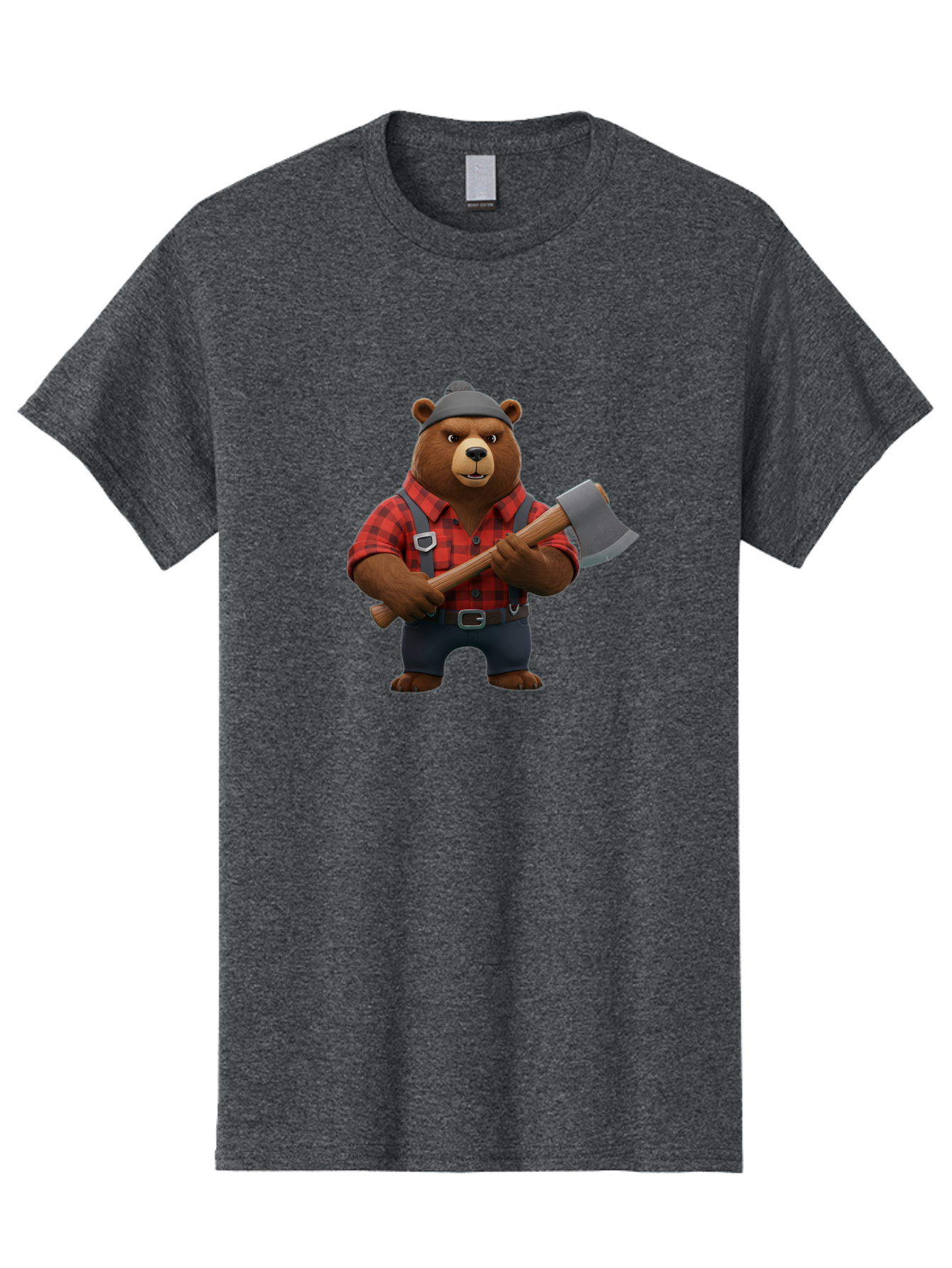 Lumberjack-Bear Men'S Graphic Tee, 100% Cotton, Comfortable Casual Summer Wear, Machine Washable, Vintage Camera, Old Camera, Antique Camera, Black Camera, Classic Photography, Photography Equipment, Nostalgic Device, Film Camera, Camera Art Baf198