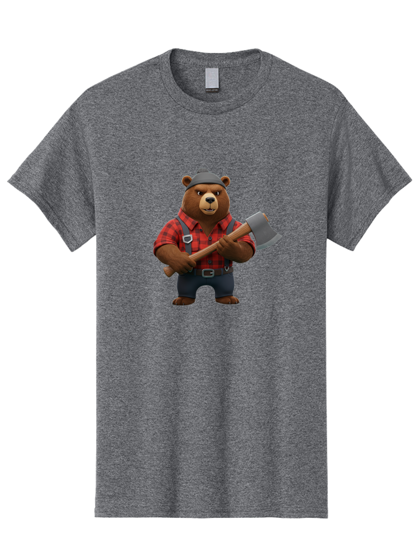 Lumberjack-Bear Men'S Graphic Tee, 100% Cotton, Comfortable Casual Summer Wear, Machine Washable, Vintage Camera, Old Camera, Antique Camera, Black Camera, Classic Photography, Photography Equipment, Nostalgic Device, Film Camera, Camera Art Baf198