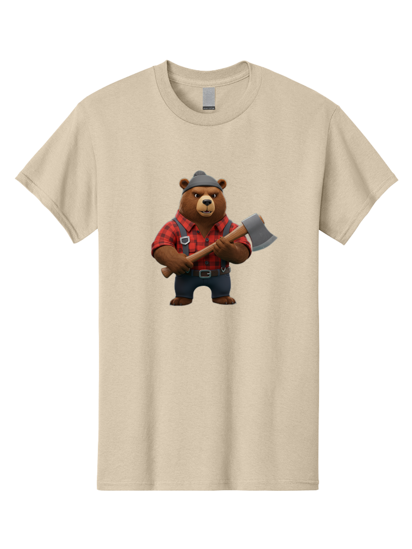 Lumberjack-Bear Men'S Graphic Tee, 100% Cotton, Comfortable Casual Summer Wear, Machine Washable, Vintage Camera, Old Camera, Antique Camera, Black Camera, Classic Photography, Photography Equipment, Nostalgic Device, Film Camera, Camera Art Baf198