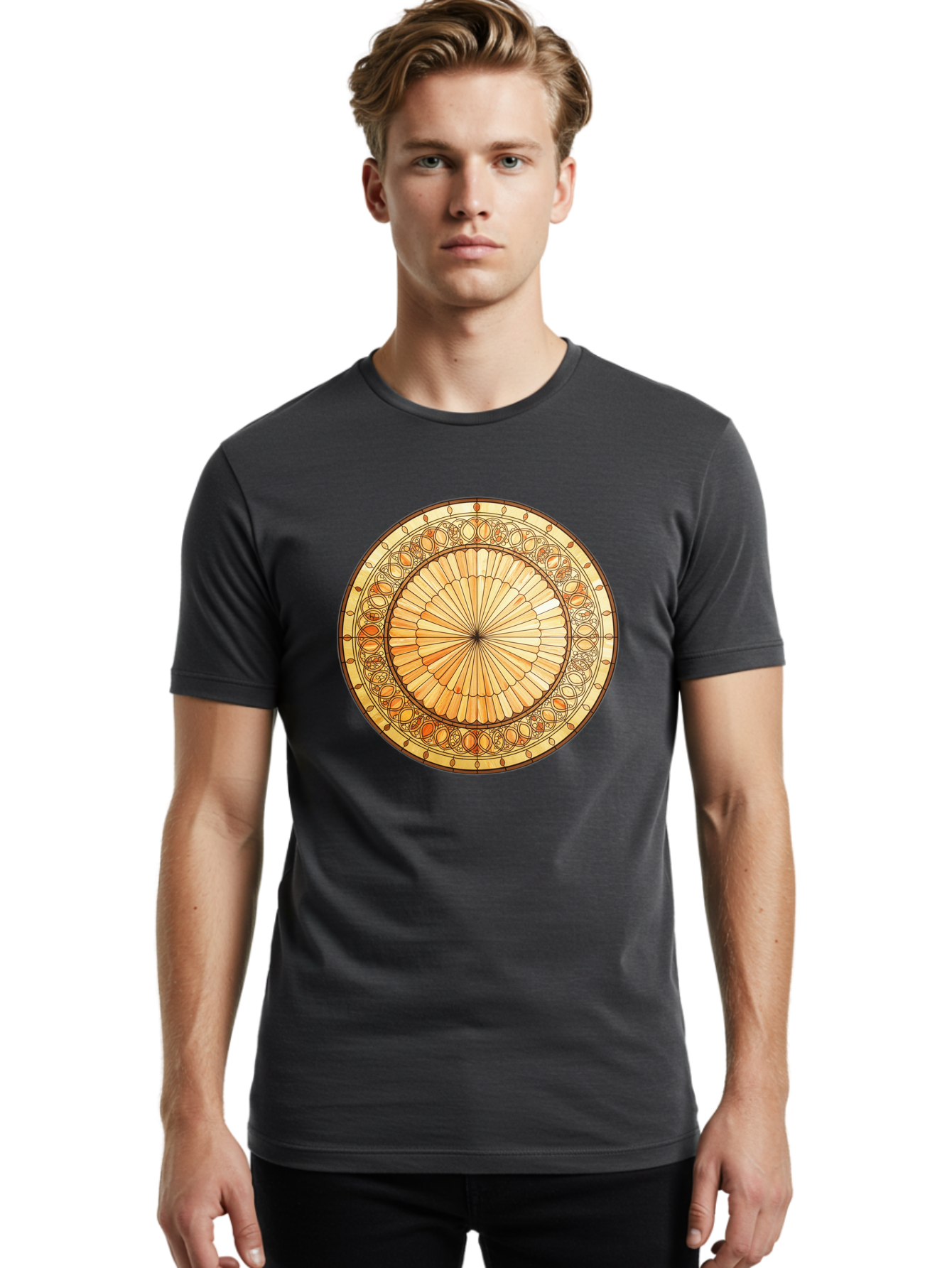 Mandala-Design Men'S Graphic Tee, 100% Cotton, Comfortable Casual Summer Wear, Machine Washable, Vintage Camera, Old Camera, Antique Camera, Black Camera, Classic Photography, Photography Equipment, Nostalgic Device, Film Camera, Camera Art Baf200