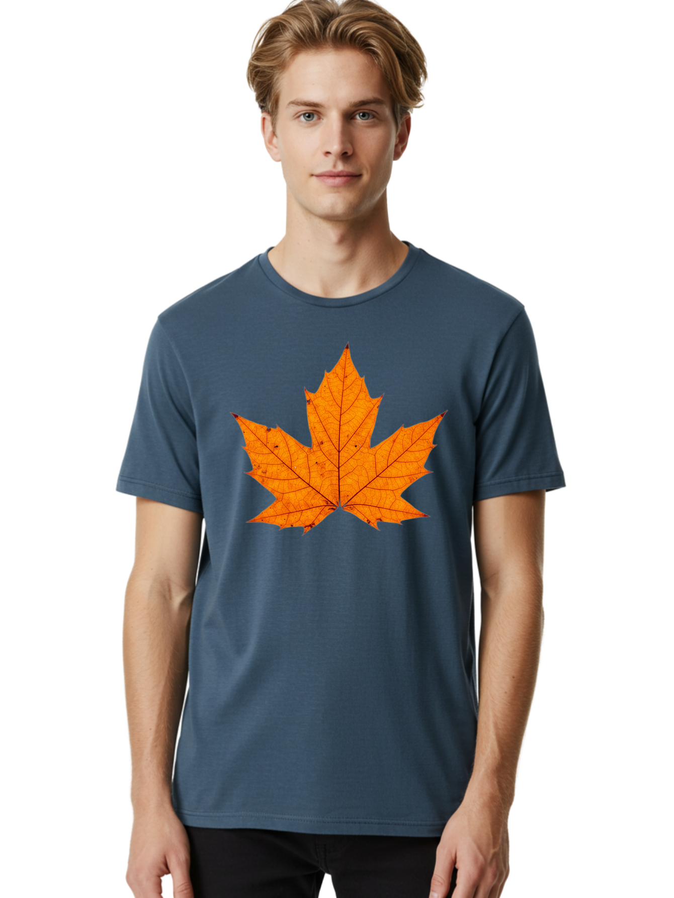 Maple-Leaf-2 Men'S Graphic Tee, 100% Cotton, Comfortable Casual Summer Wear, Machine Washable, Vintage Camera, Old Camera, Antique Camera, Black Camera, Classic Photography, Photography Equipment, Nostalgic Device, Film Camera, Camera Art Baf202