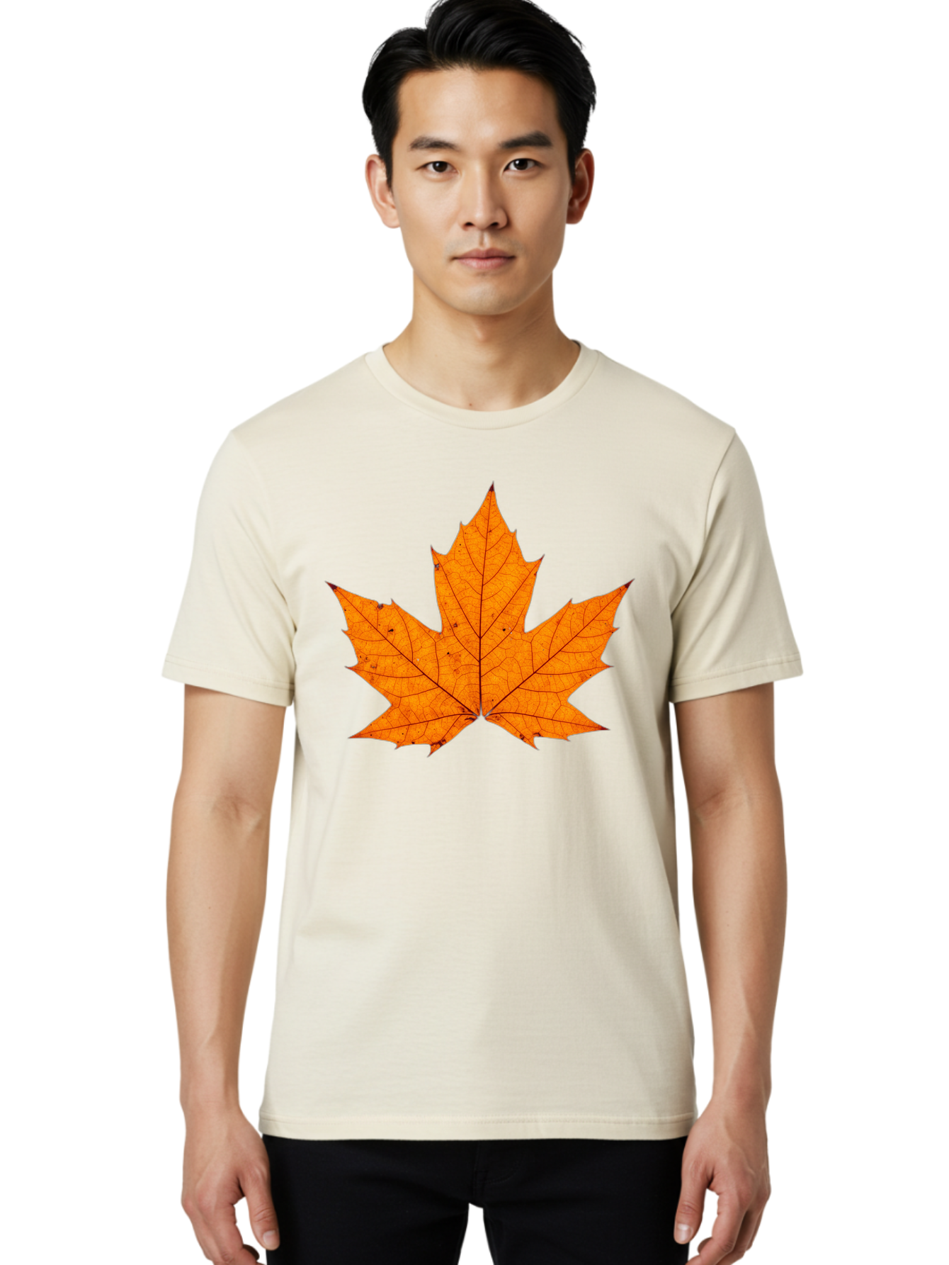 Maple-Leaf-2 Men'S Graphic Tee, 100% Cotton, Comfortable Casual Summer Wear, Machine Washable, Vintage Camera, Old Camera, Antique Camera, Black Camera, Classic Photography, Photography Equipment, Nostalgic Device, Film Camera, Camera Art Baf202