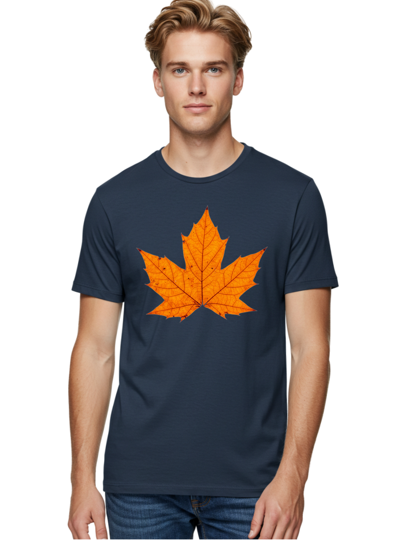 Maple-Leaf-2 Men'S Graphic Tee, 100% Cotton, Comfortable Casual Summer Wear, Machine Washable, Vintage Camera, Old Camera, Antique Camera, Black Camera, Classic Photography, Photography Equipment, Nostalgic Device, Film Camera, Camera Art Baf202