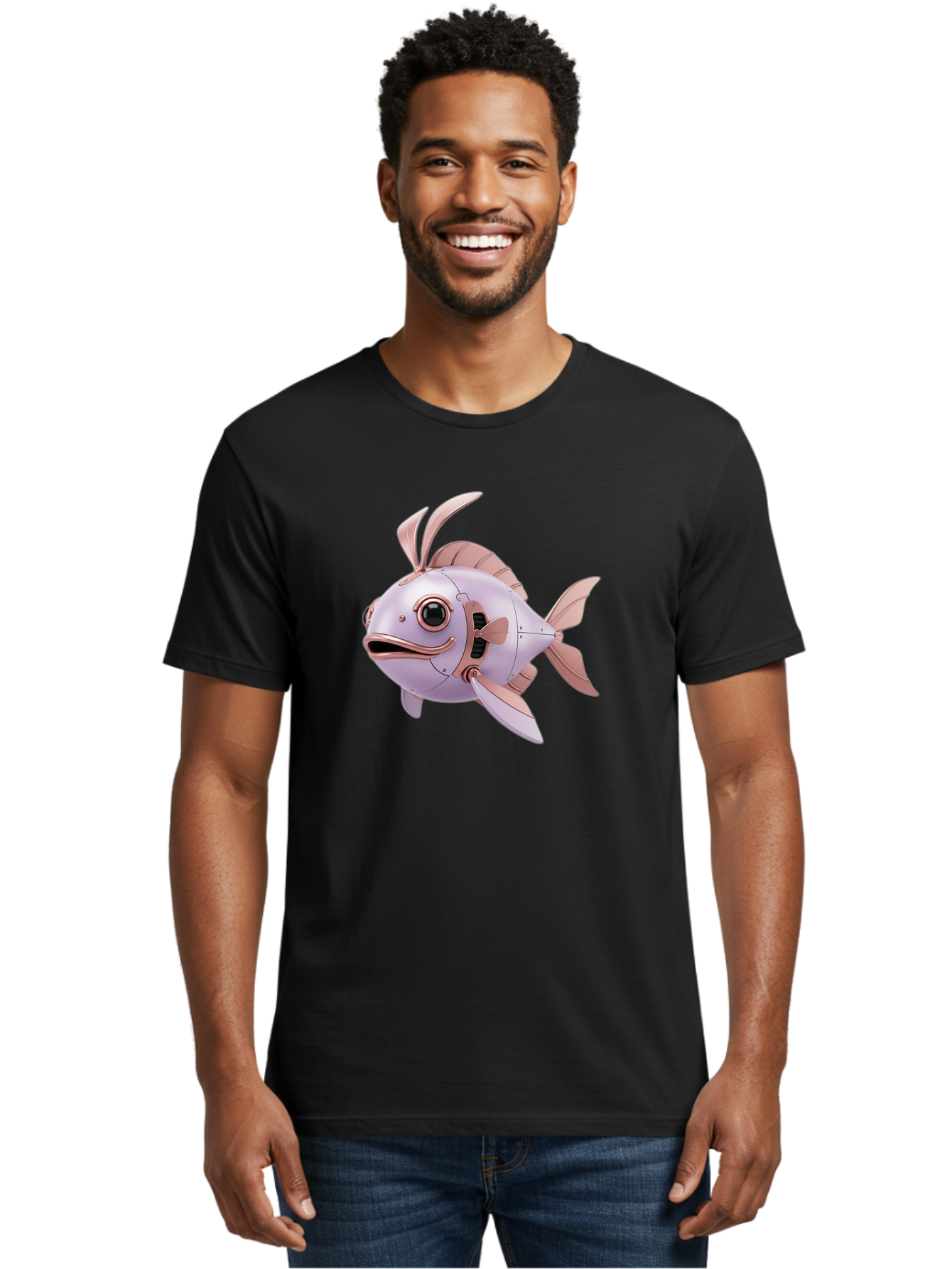 Mechanical-Fish Men'S Graphic Tee, 100% Cotton, Comfortable Casual Summer Wear, Machine Washable, Vintage Camera, Old Camera, Antique Camera, Black Camera, Classic Photography, Photography Equipment, Nostalgic Device, Film Camera, Camera Art Baf205