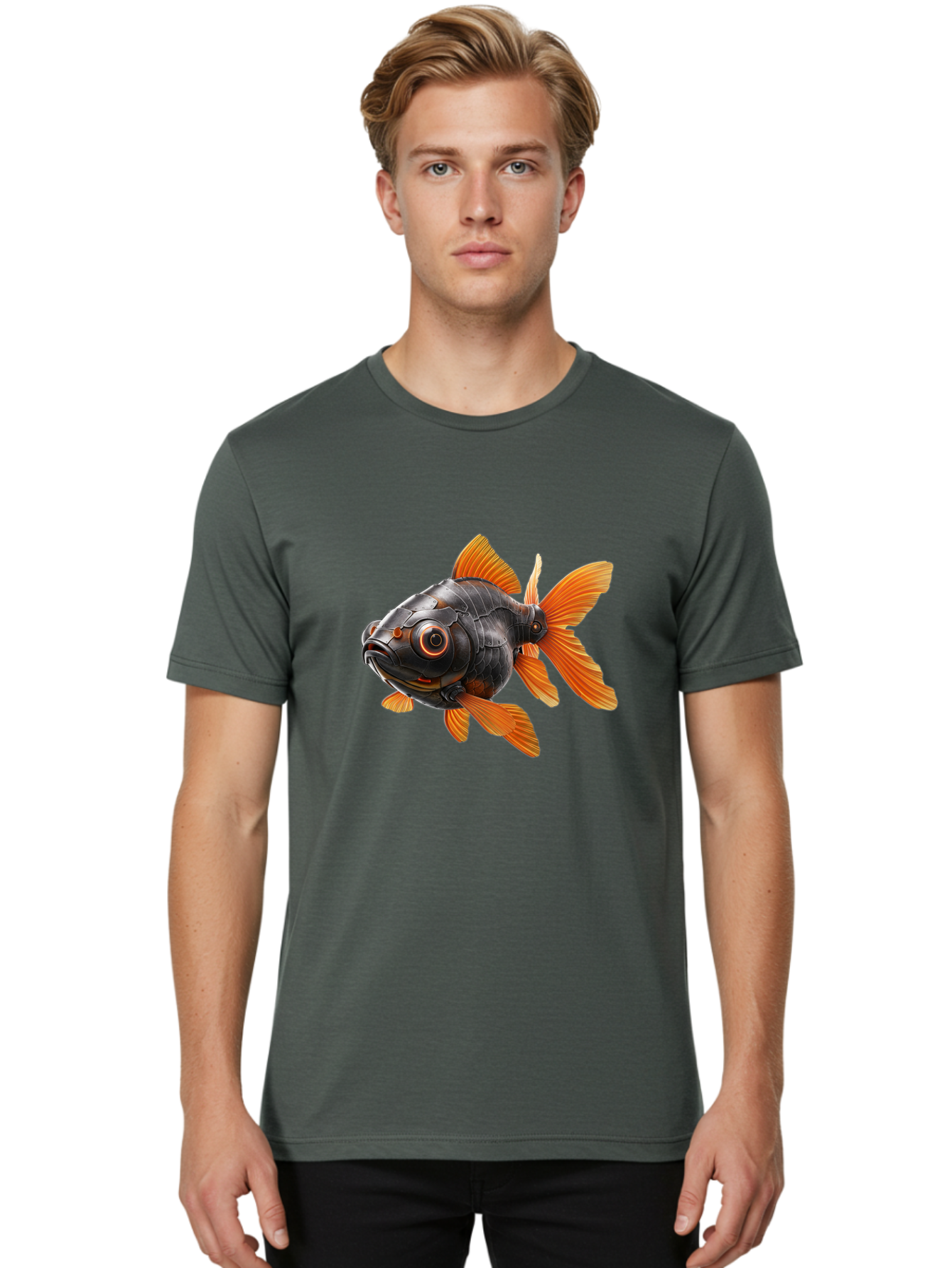 Mechanical-Goldfish Men'S Graphic Tee, 100% Cotton, Comfortable Casual Summer Wear, Machine Washable, Vintage Camera, Old Camera, Antique Camera, Black Camera, Classic Photography, Photography Equipment, Nostalgic Device, Film Camera, Baf206