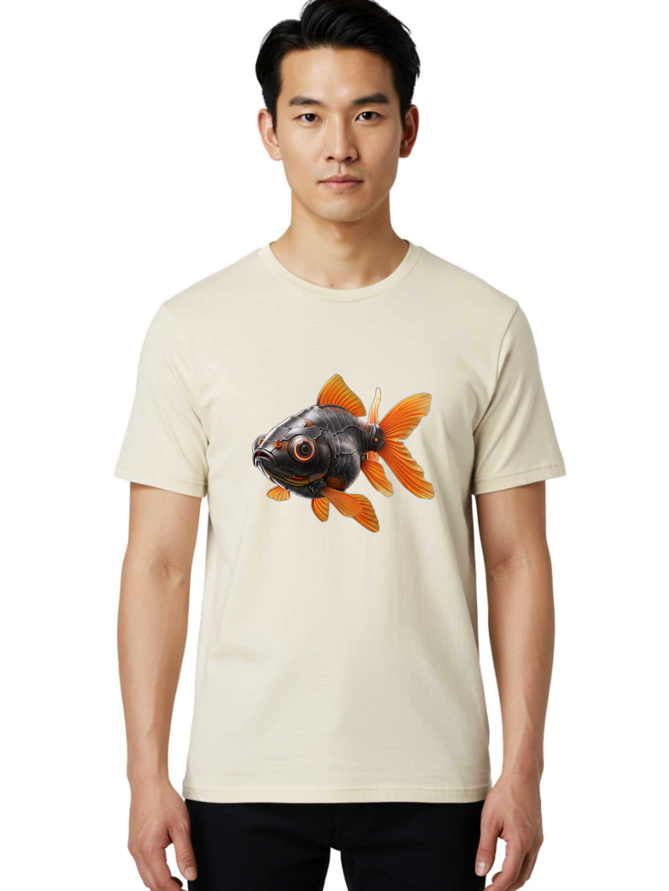 Mechanical-Goldfish Men'S Graphic Tee, 100% Cotton, Comfortable Casual Summer Wear, Machine Washable, Vintage Camera, Old Camera, Antique Camera, Black Camera, Classic Photography, Photography Equipment, Nostalgic Device, Film Camera, Baf206