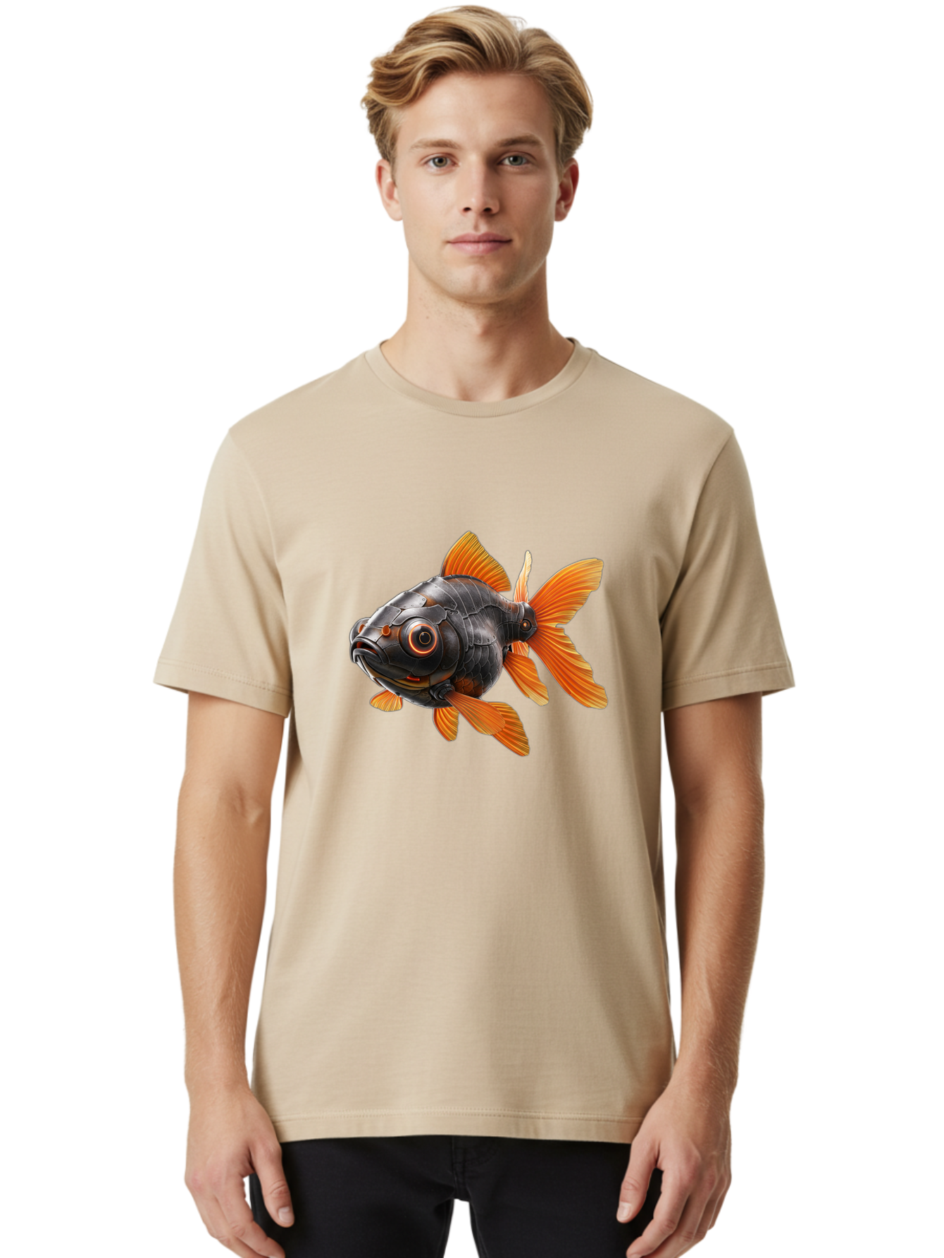 Mechanical-Goldfish Men'S Graphic Tee, 100% Cotton, Comfortable Casual Summer Wear, Machine Washable, Vintage Camera, Old Camera, Antique Camera, Black Camera, Classic Photography, Photography Equipment, Nostalgic Device, Film Camera, Baf206
