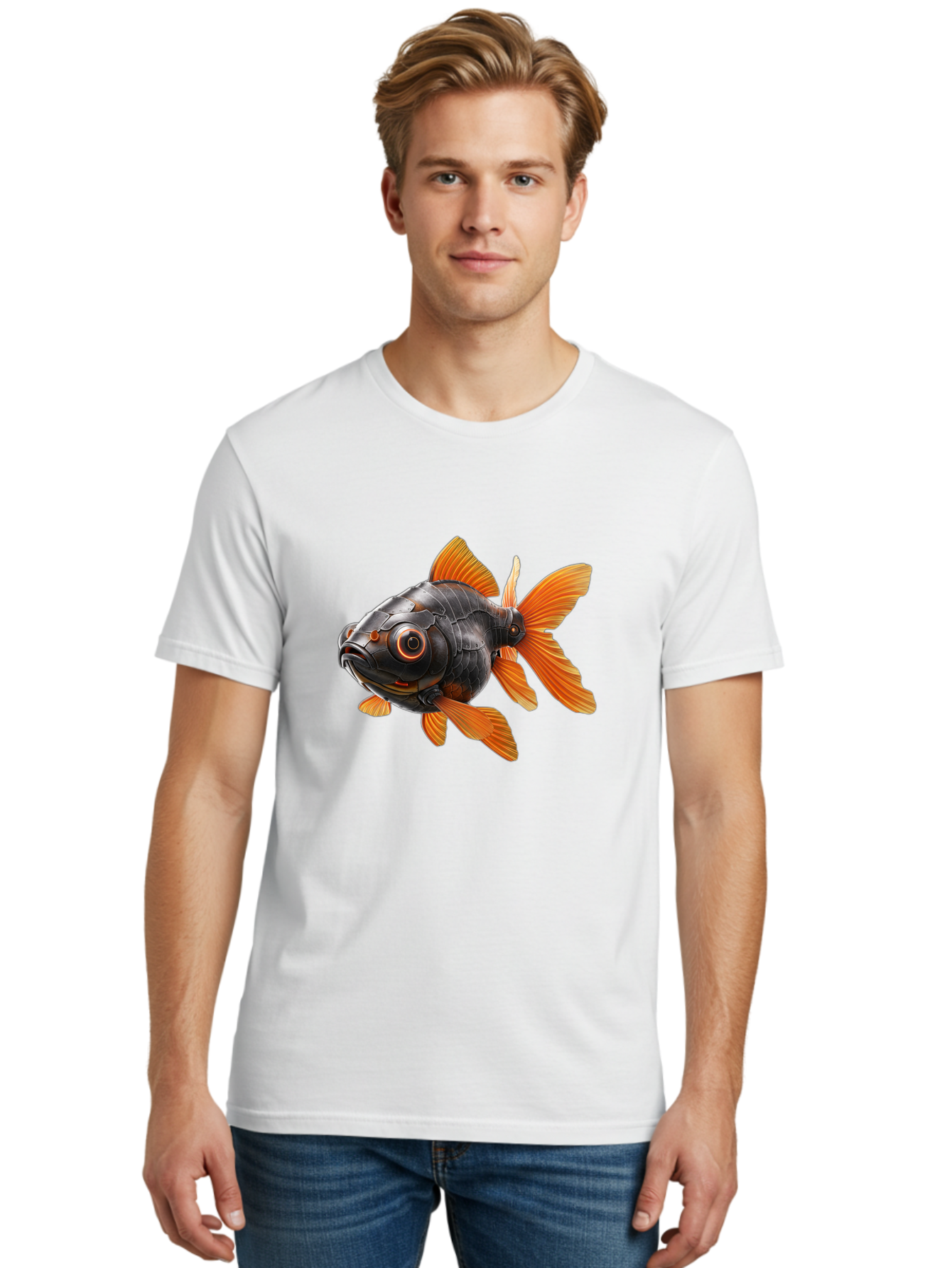 Mechanical-Goldfish Men'S Graphic Tee, 100% Cotton, Comfortable Casual Summer Wear, Machine Washable, Vintage Camera, Old Camera, Antique Camera, Black Camera, Classic Photography, Photography Equipment, Nostalgic Device, Film Camera, Baf206