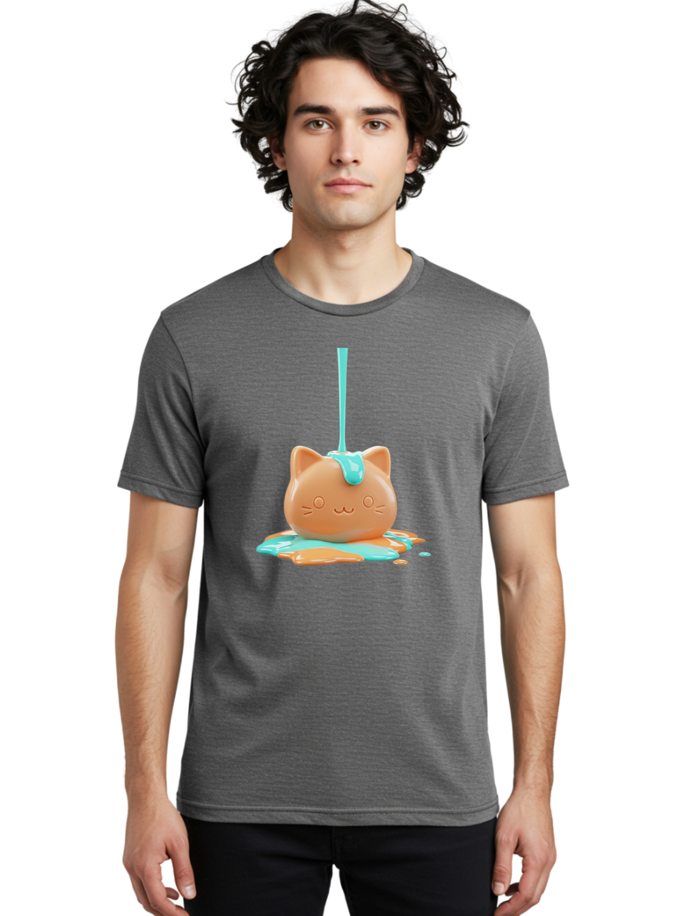 Melting-Cat-Head Men'S Graphic Tee, 100% Cotton, Comfortable Casual Summer Wear, Machine Washable, Vintage Camera, Old Camera, Antique Camera, Black Camera, Classic Photography, Photography Equipment, Nostalgic Device, Film Camera, Camera Art Baf208