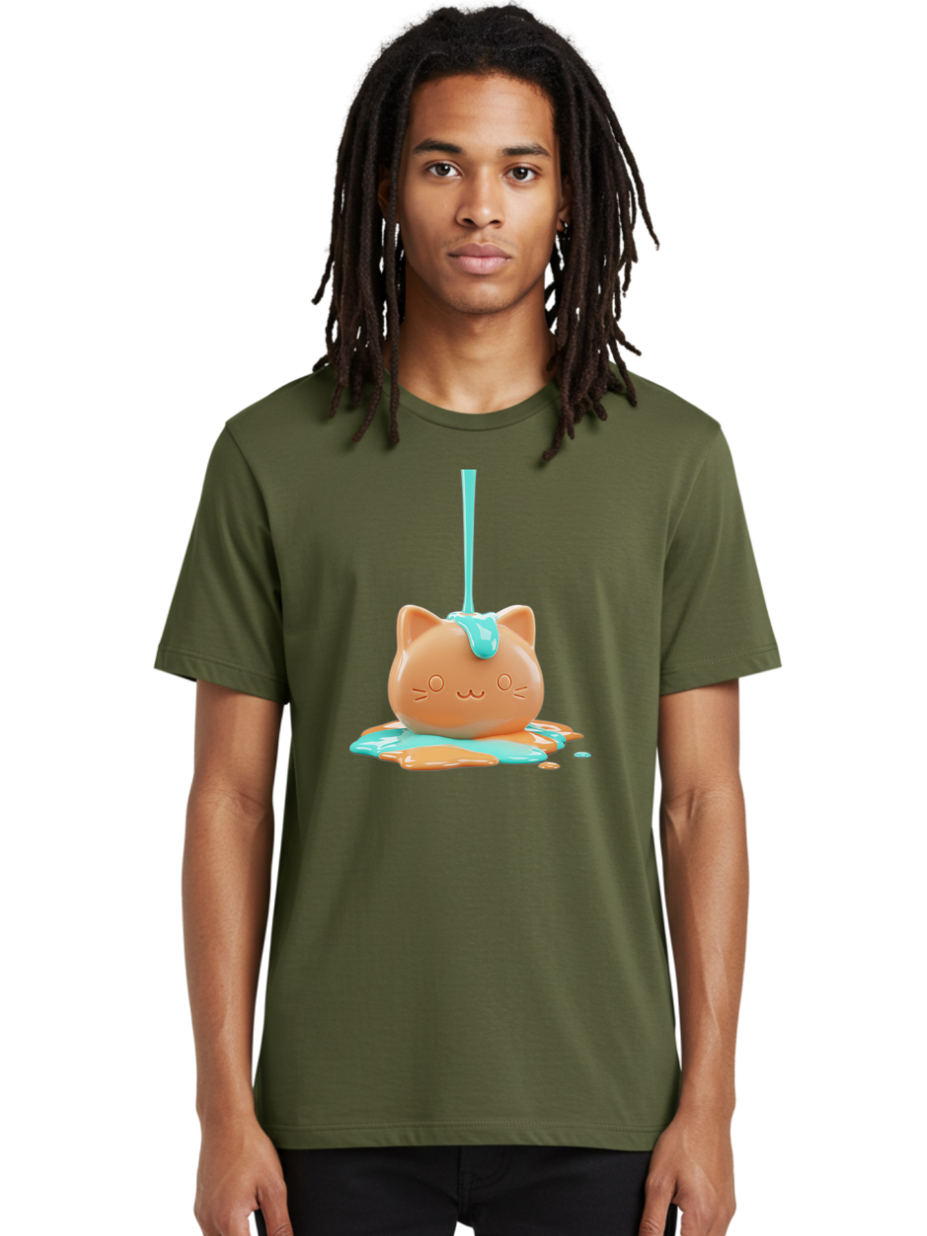 Melting-Cat-Head Men'S Graphic Tee, 100% Cotton, Comfortable Casual Summer Wear, Machine Washable, Vintage Camera, Old Camera, Antique Camera, Black Camera, Classic Photography, Photography Equipment, Nostalgic Device, Film Camera, Camera Art Baf208