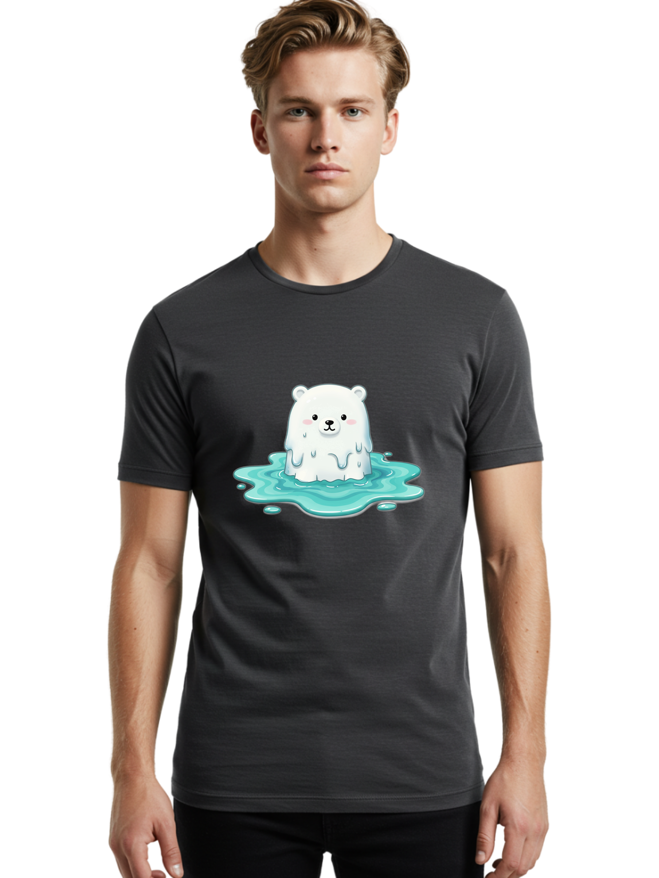 Melting-Polar-Bear Men'S Graphic Tee, 100% Cotton, Comfortable Casual Summer Wear, Machine Washable, Vintage Camera, Old Camera, Antique Camera, Black Camera, Classic Photography, Photography Equipment, Nostalgic Device, Film Camera, Baf211