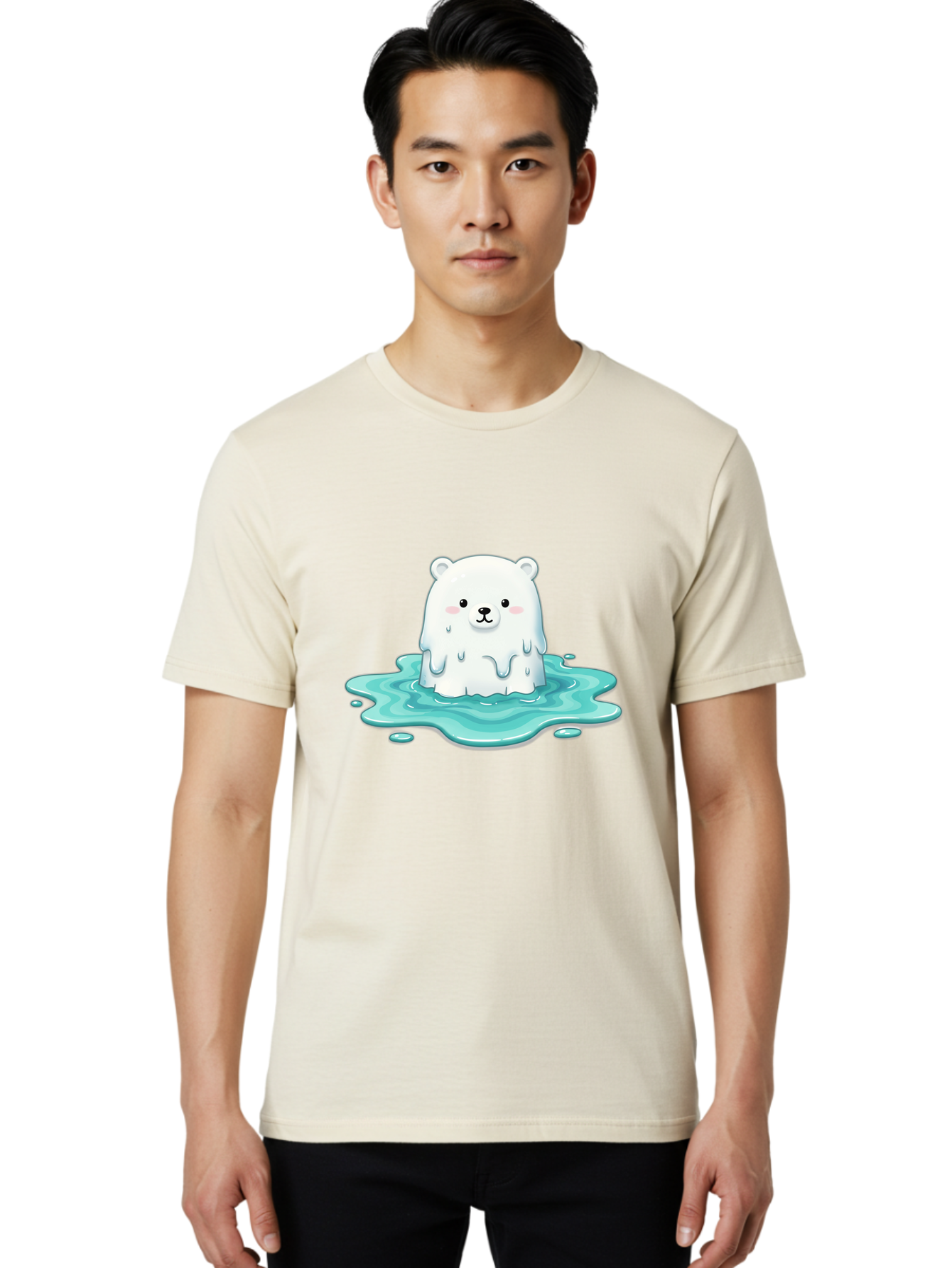Melting-Polar-Bear Men'S Graphic Tee, 100% Cotton, Comfortable Casual Summer Wear, Machine Washable, Vintage Camera, Old Camera, Antique Camera, Black Camera, Classic Photography, Photography Equipment, Nostalgic Device, Film Camera, Baf211
